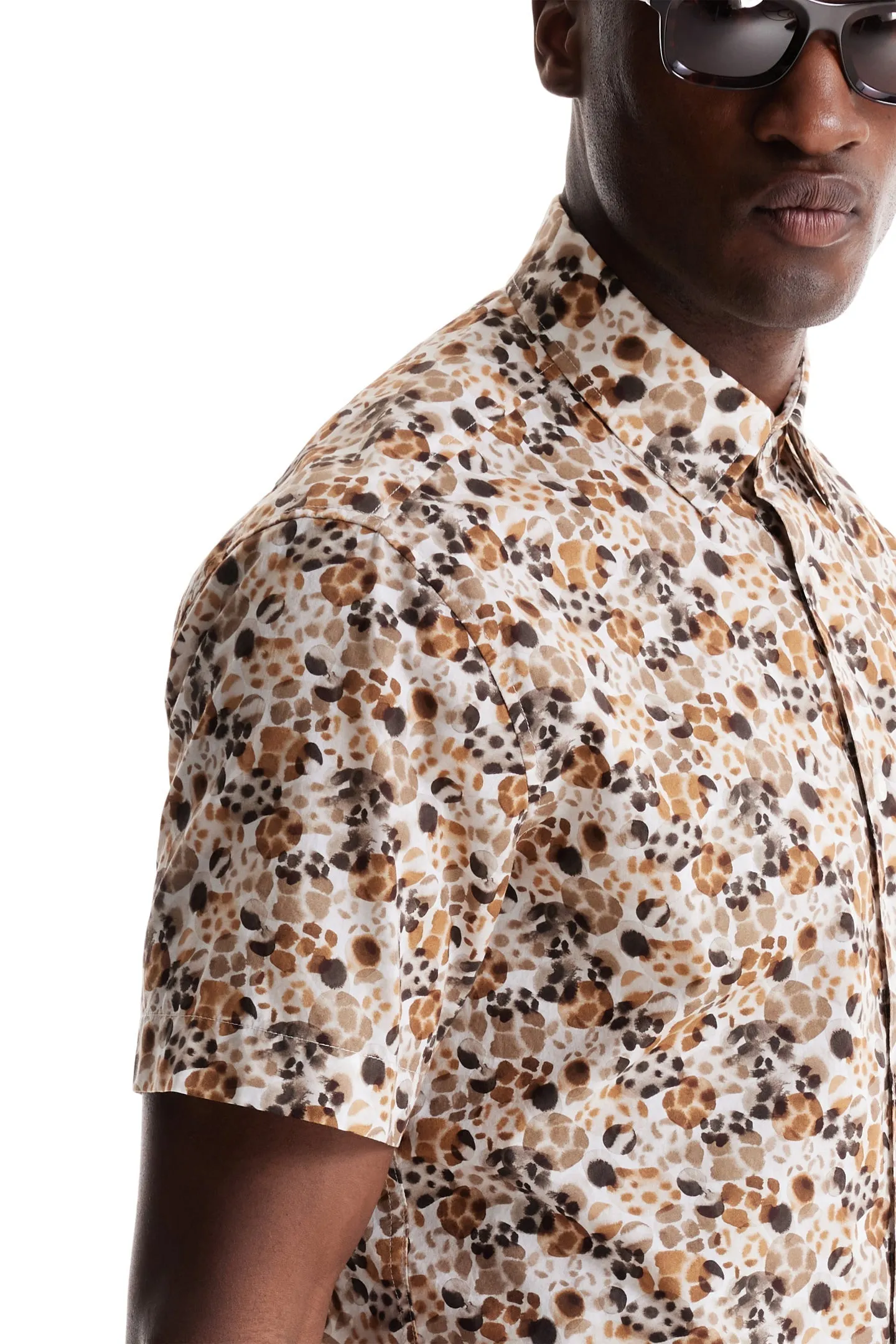 Soft Cloth Collar Shirt in Italian Poplin - Natural Wilderness
