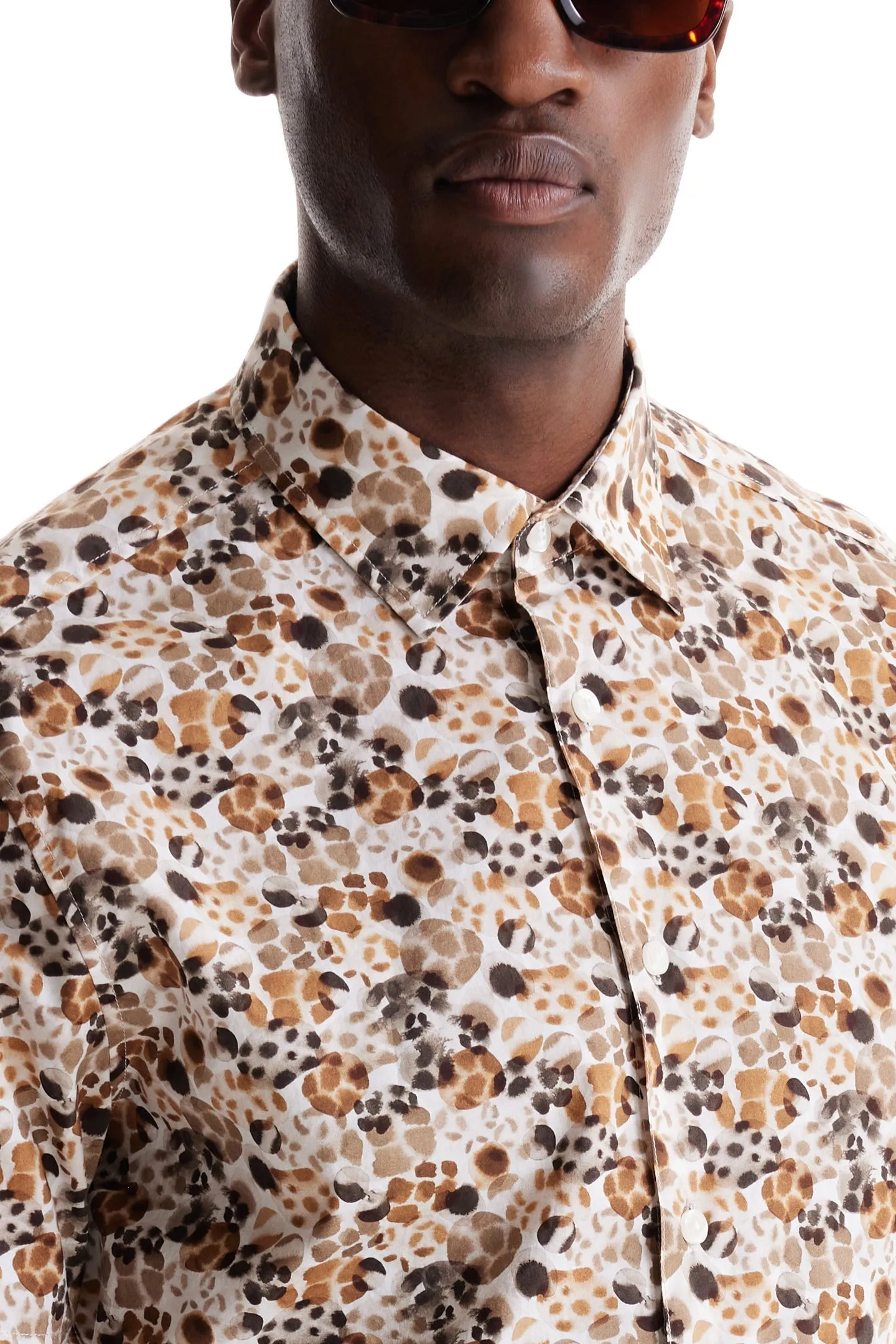 Soft Cloth Collar Shirt in Italian Poplin - Natural Wilderness