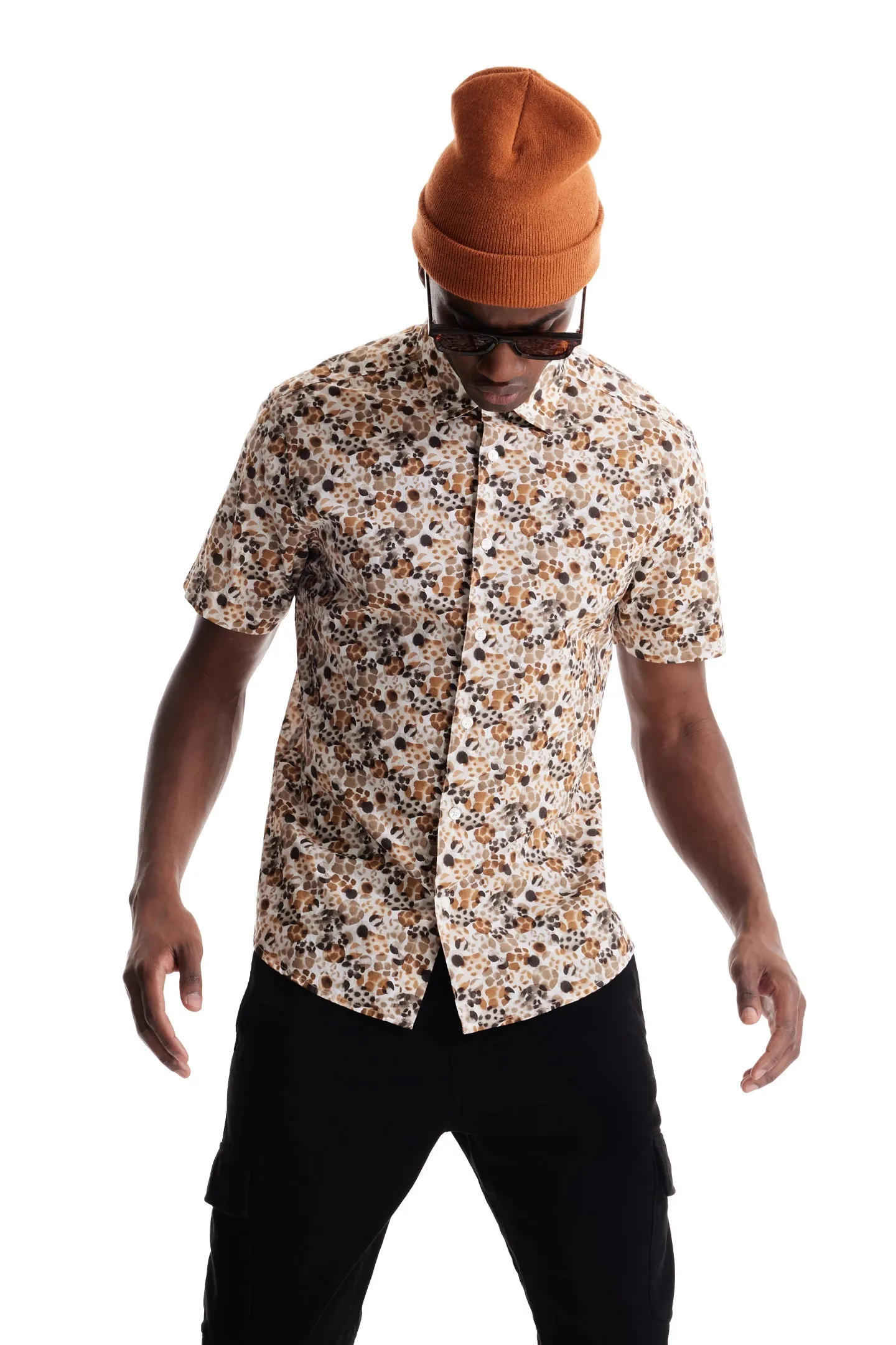 Soft Cloth Collar Shirt in Italian Poplin - Natural Wilderness