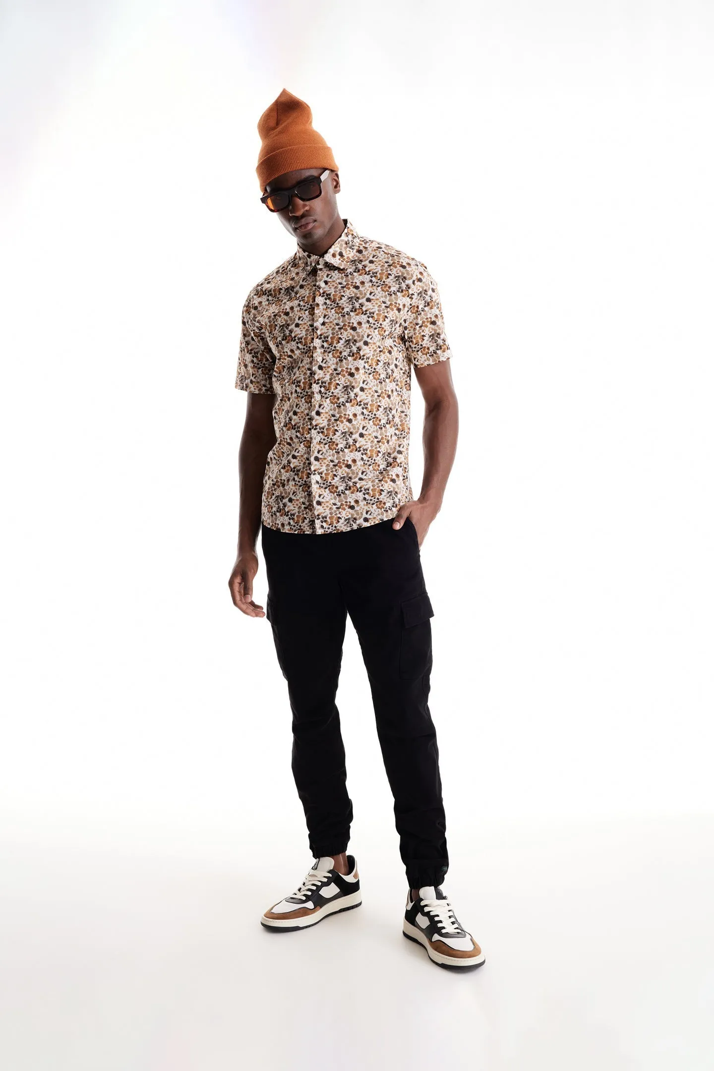 Soft Cloth Collar Shirt in Italian Poplin - Natural Wilderness