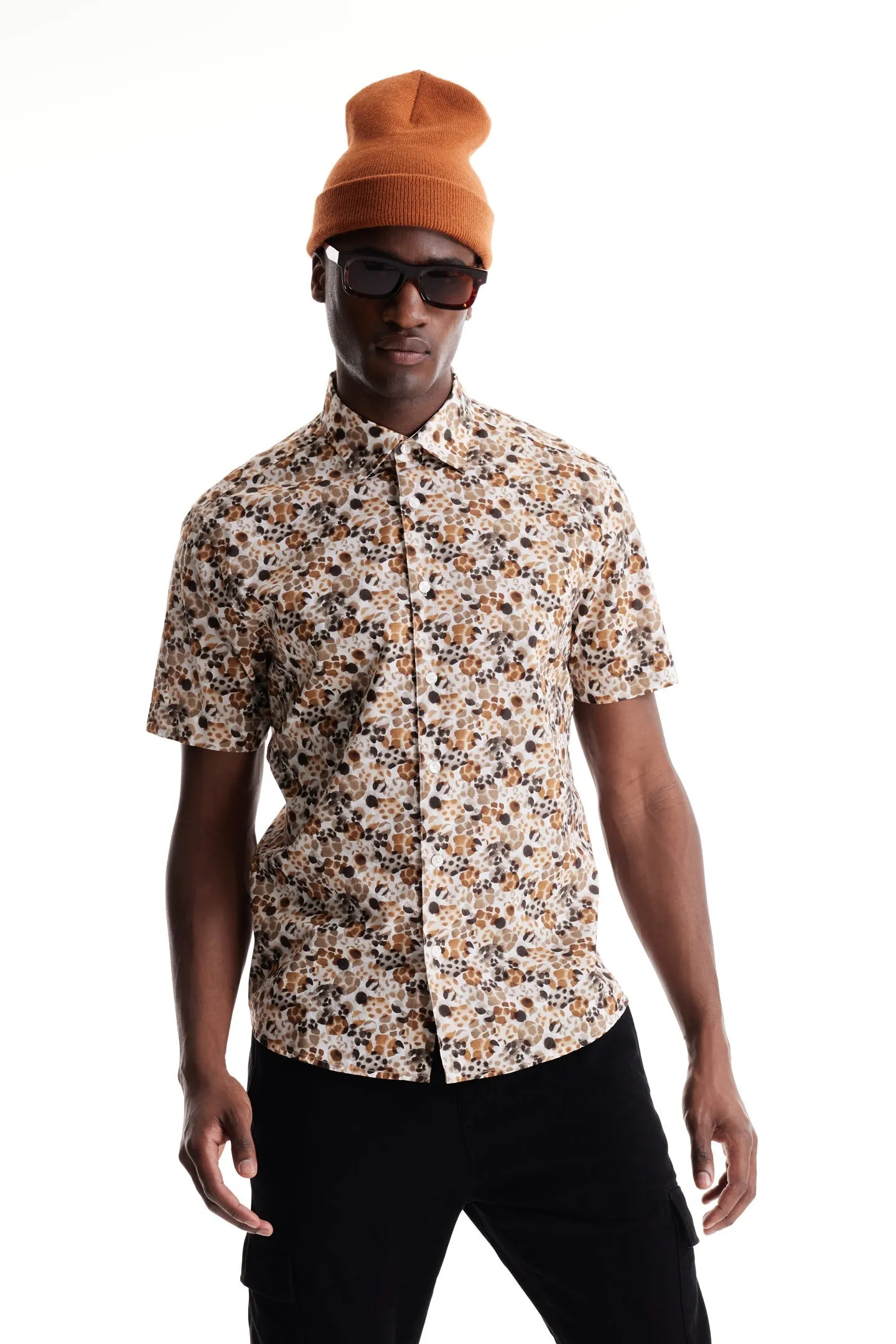 Soft Cloth Collar Shirt in Italian Poplin - Natural Wilderness