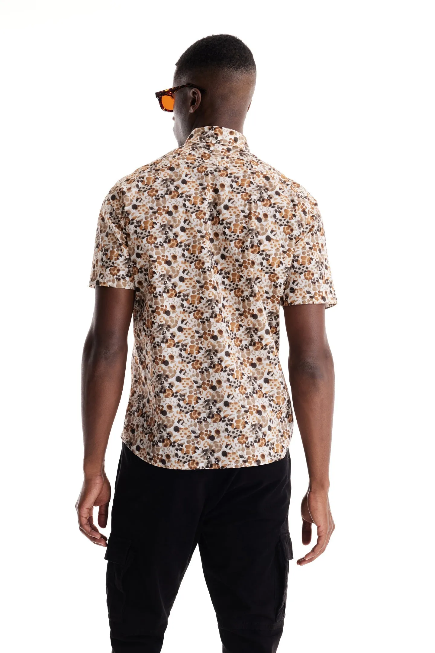 Soft Cloth Collar Shirt in Italian Poplin - Natural Wilderness