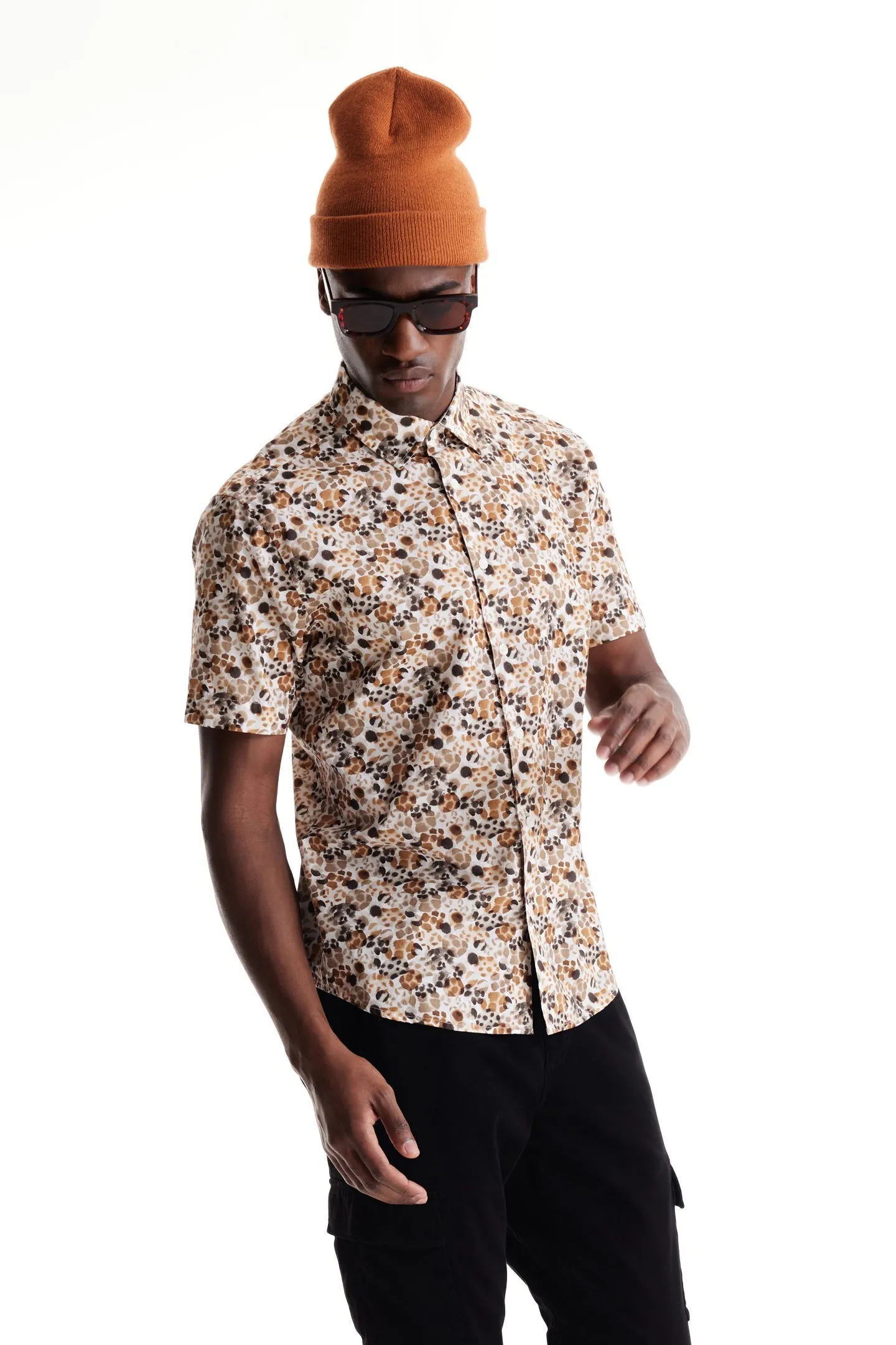 Soft Cloth Collar Shirt in Italian Poplin - Natural Wilderness