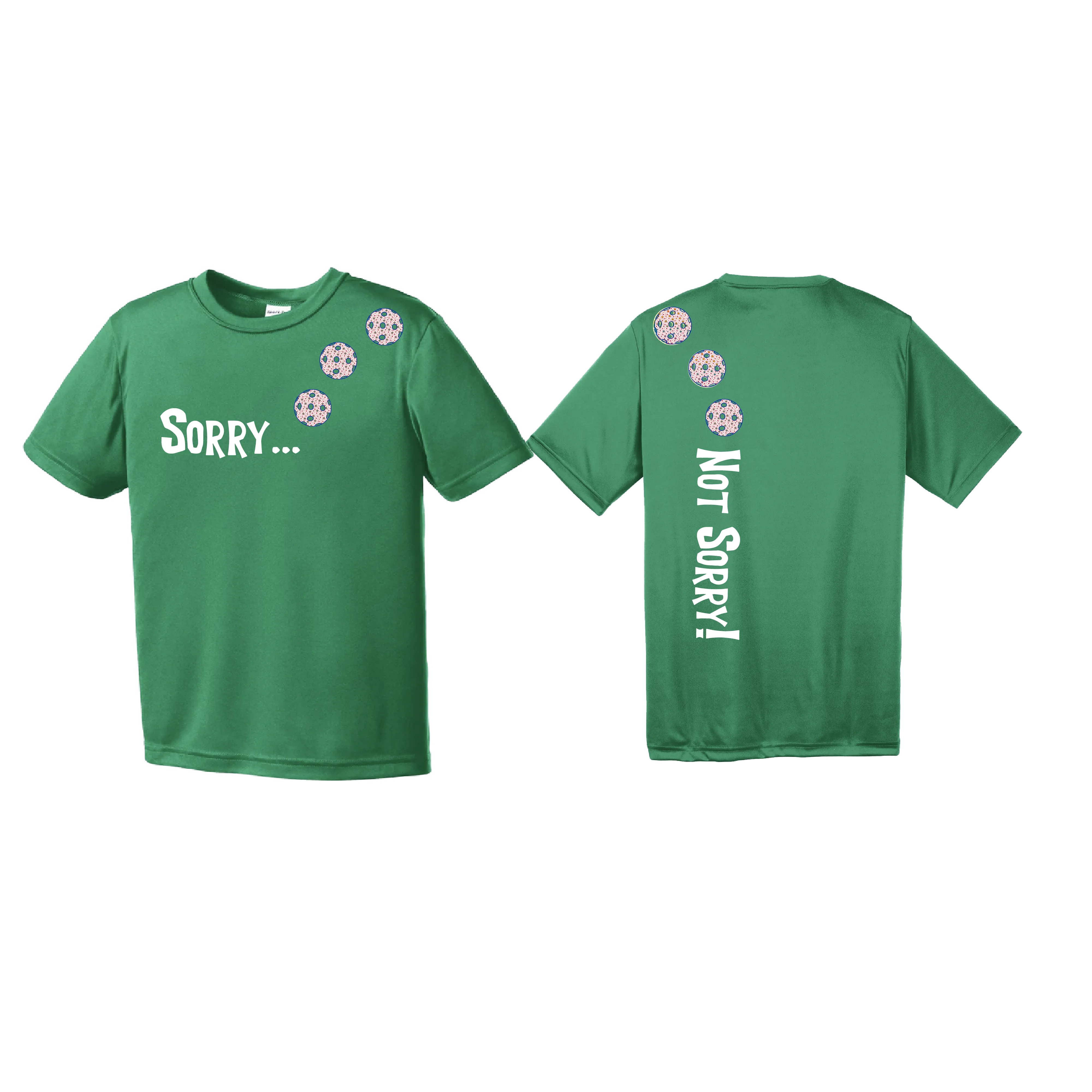 Sorry Not Sorry (Pickleballs With Stars) | Youth Short Sleeve Pickleball Shirts | 100% Polyester