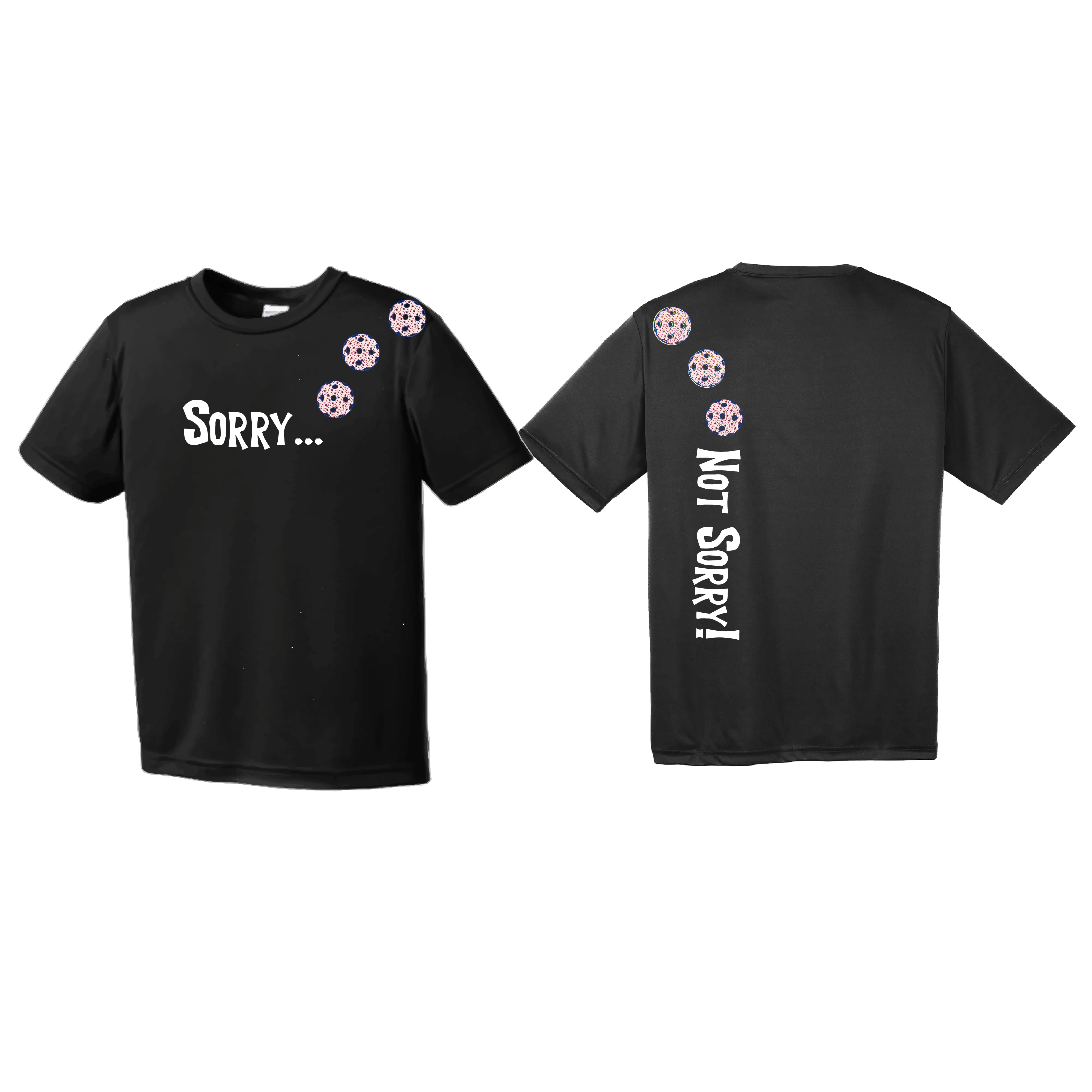 Sorry Not Sorry (Pickleballs With Stars) | Youth Short Sleeve Pickleball Shirts | 100% Polyester