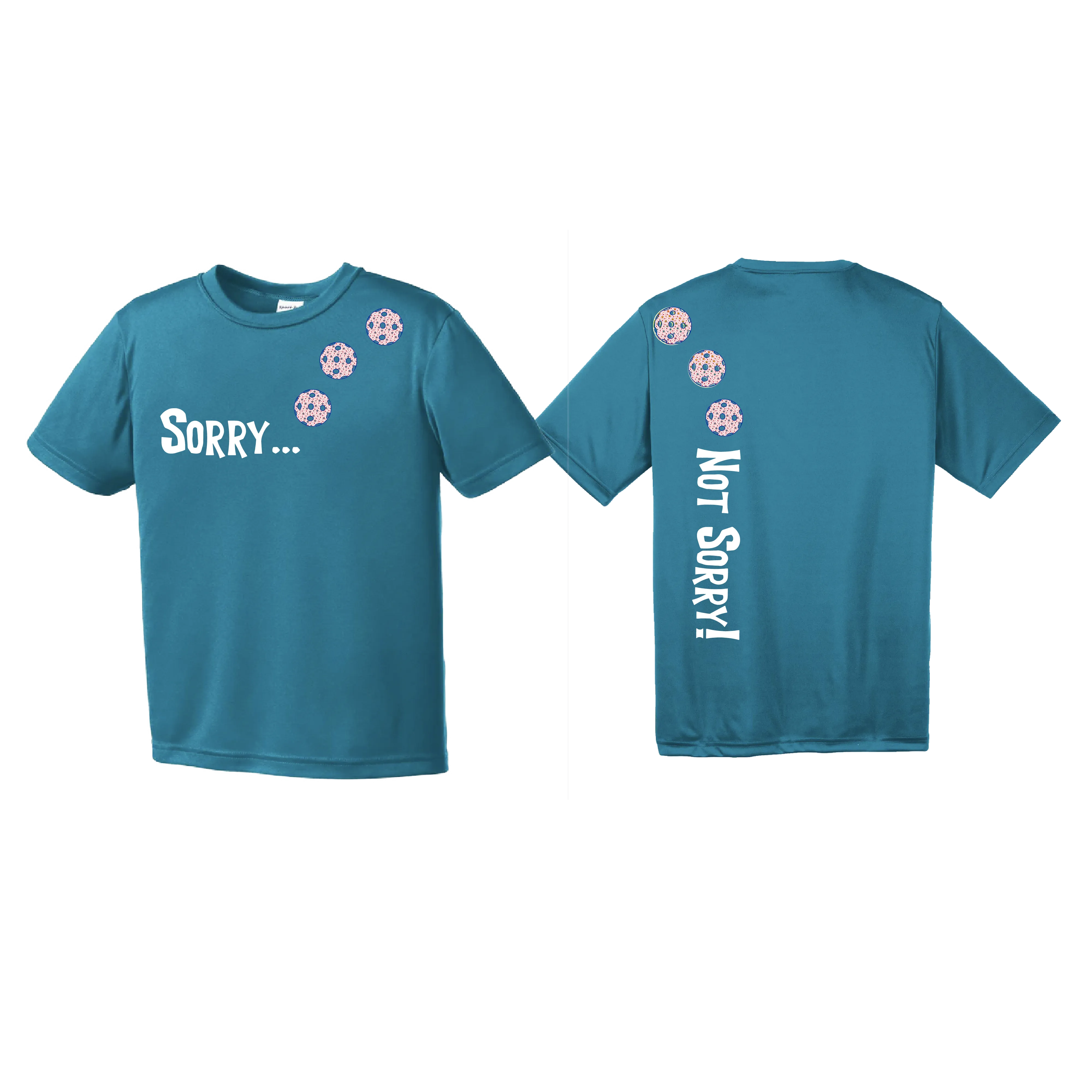 Sorry Not Sorry (Pickleballs With Stars) | Youth Short Sleeve Pickleball Shirts | 100% Polyester