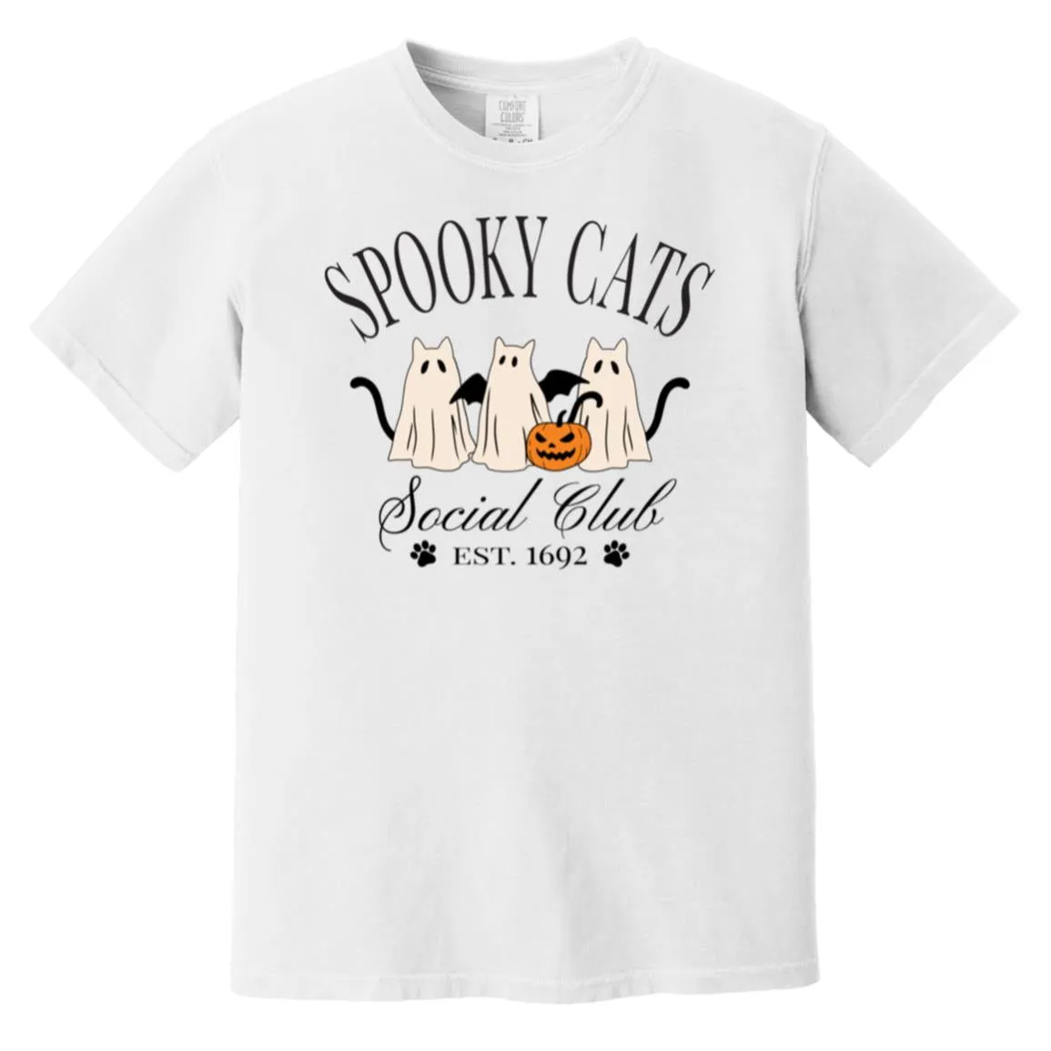 Spooky Ghost Cats Social Club Halloween Comfort Colors® Tshirt