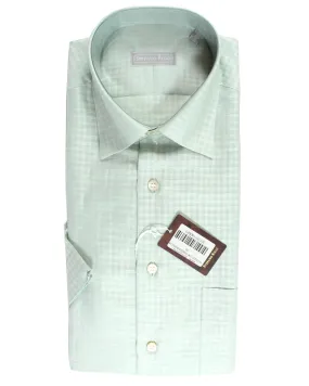 Stefano Ricci Short Sleeve Shirt Mint Gingham Pattern M SALE