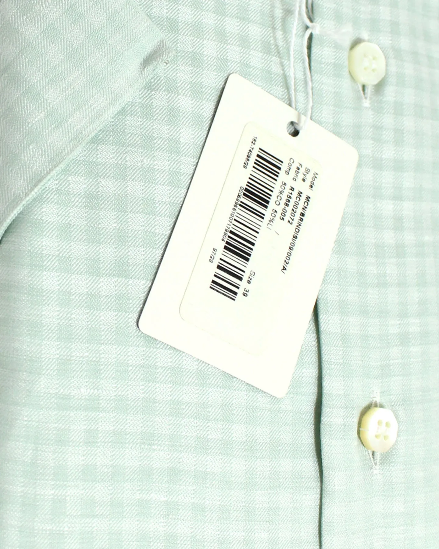 Stefano Ricci Short Sleeve Shirt Mint Gingham Pattern M SALE
