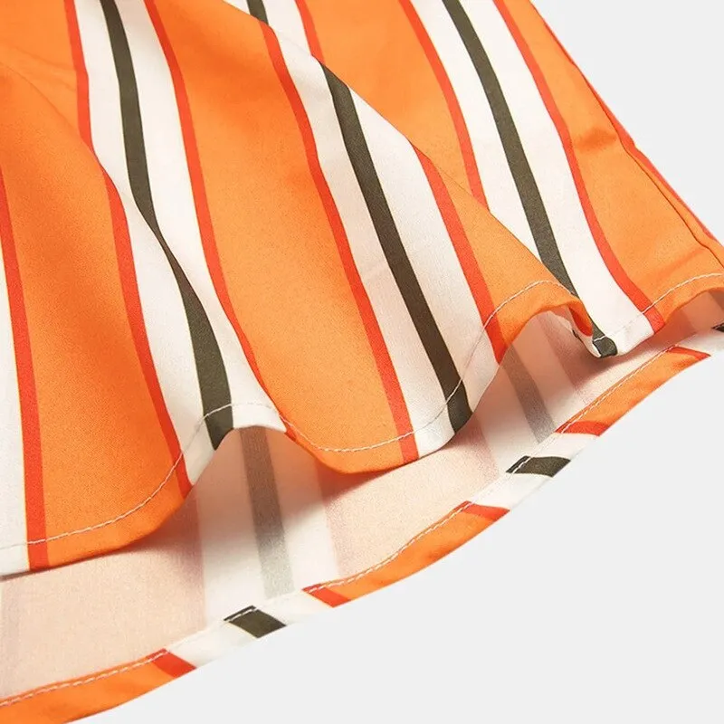 Striped Printed Beach Blouse