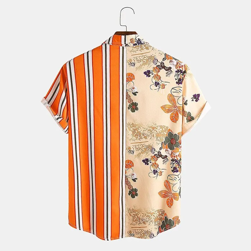 Striped Printed Beach Blouse