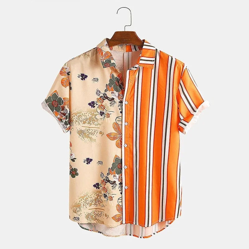 Striped Printed Beach Blouse
