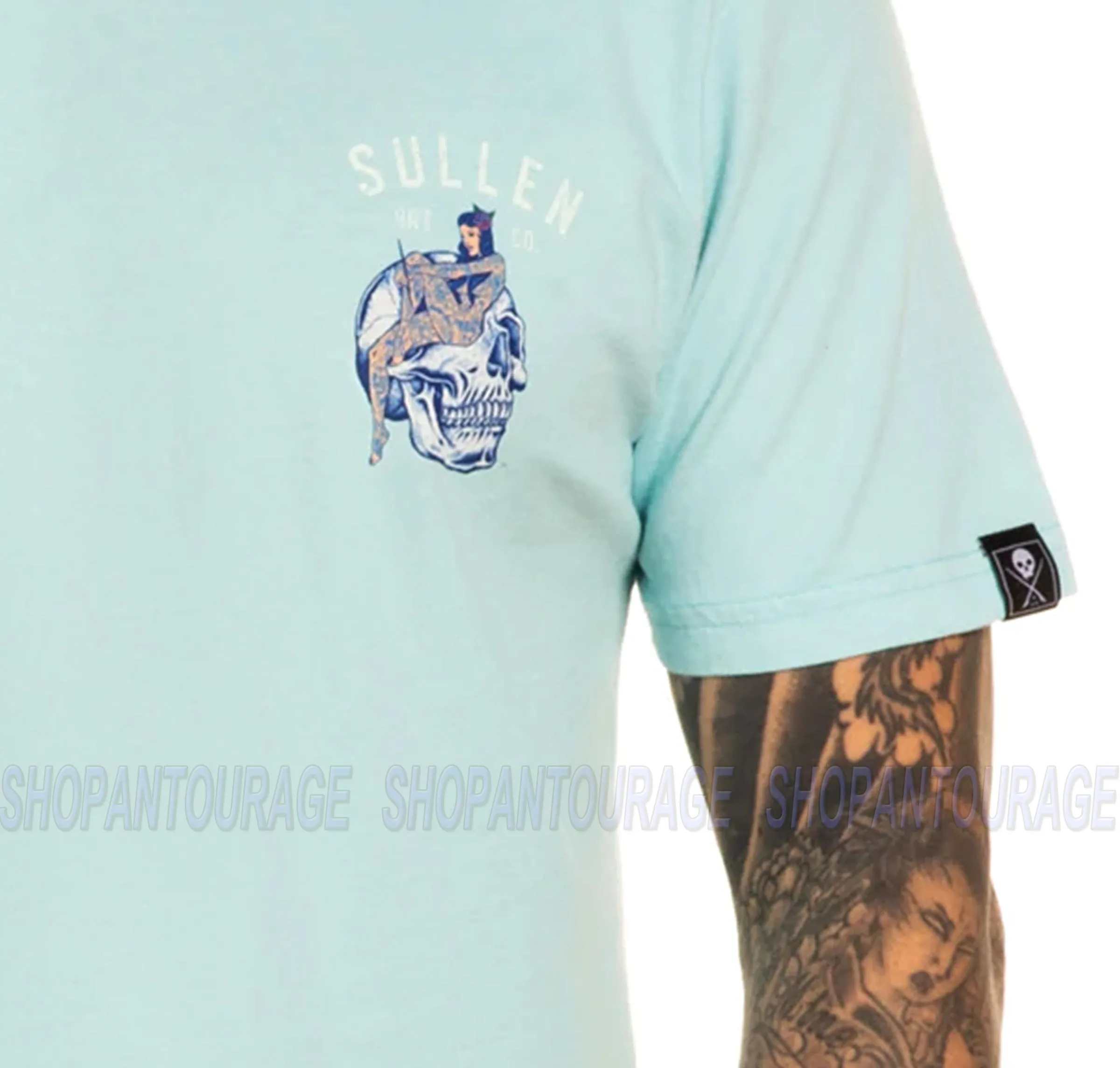 Sullen Academy Jade Green SCM4304 Short Sleeve Graphic Tattoo T-shirt For Men