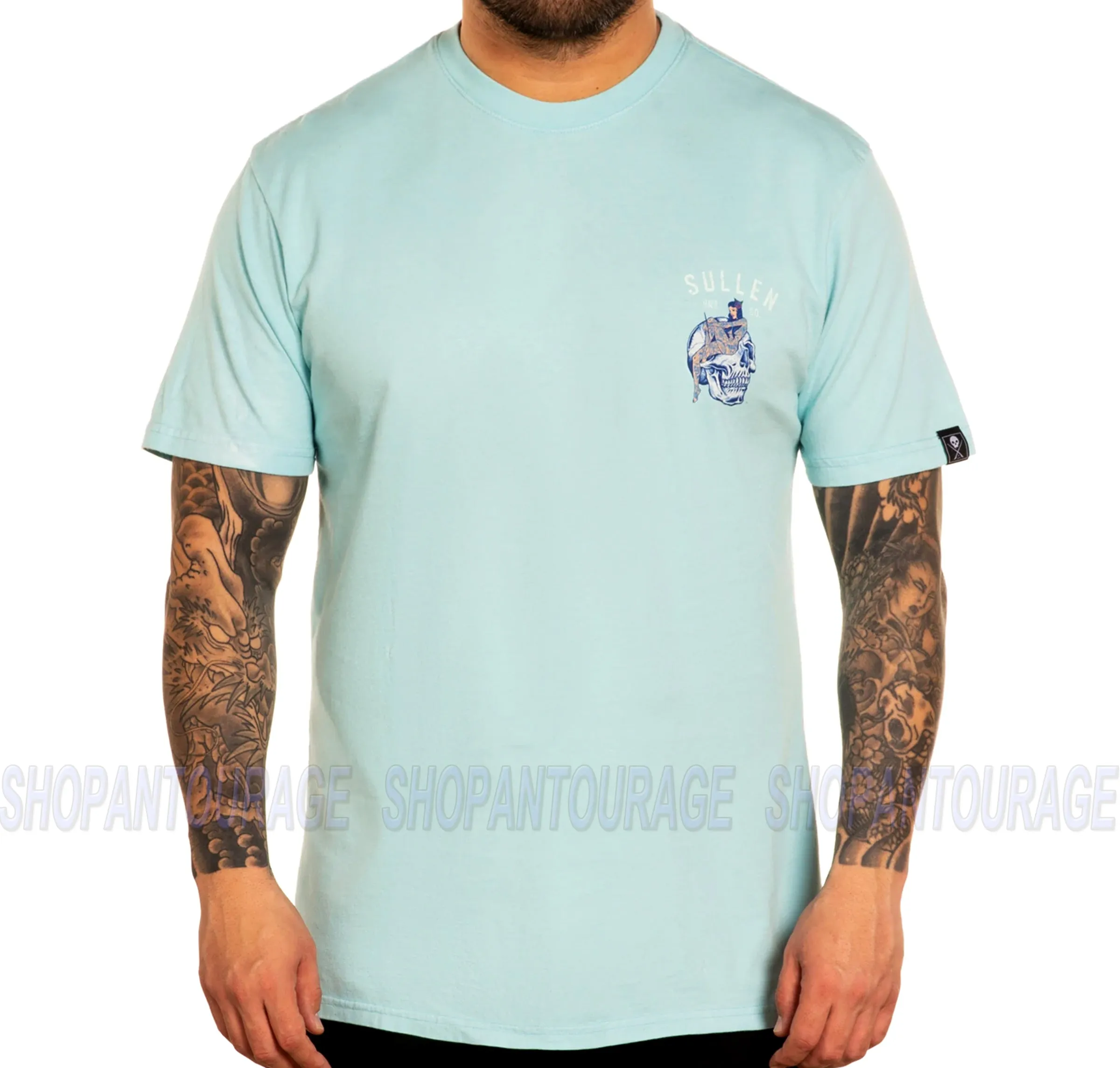 Sullen Academy Jade Green SCM4304 Short Sleeve Graphic Tattoo T-shirt For Men