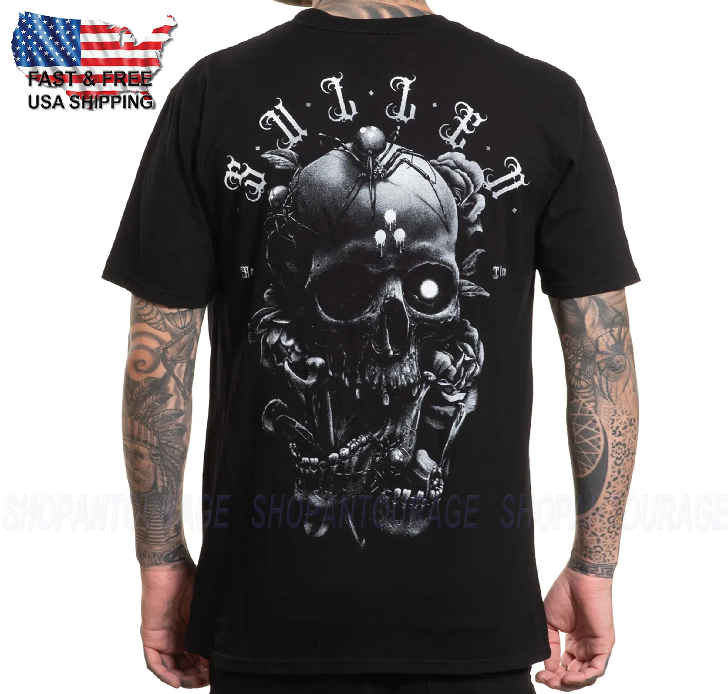 Sullen Art Collective Blaq Skull Premium Fit SCM6283 Short Sleeve T-shirt For Men