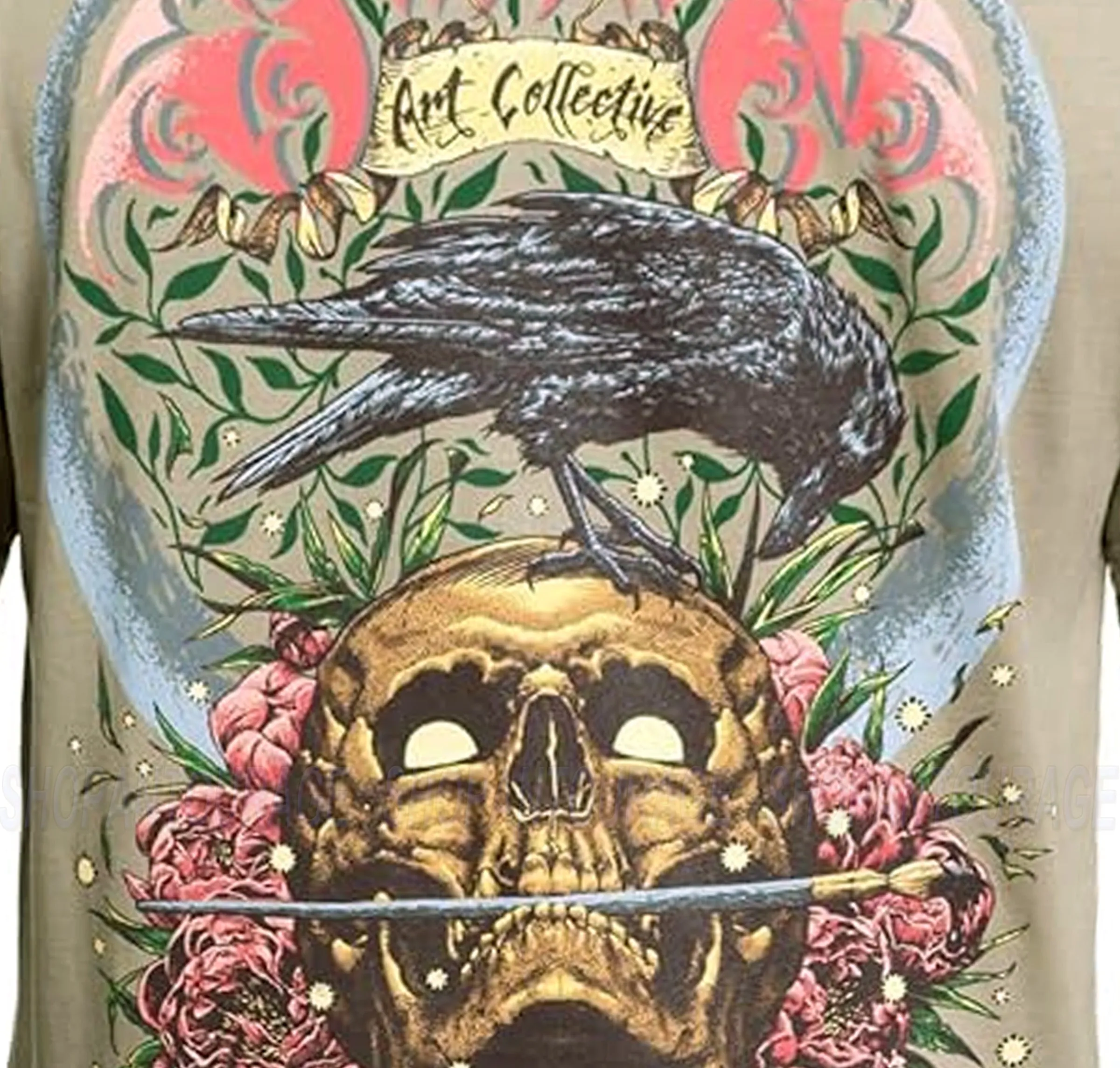 Sullen Art Collective Crow Skull Premium Fit SCM5290 Short Sleeve Men`s T-shirt.