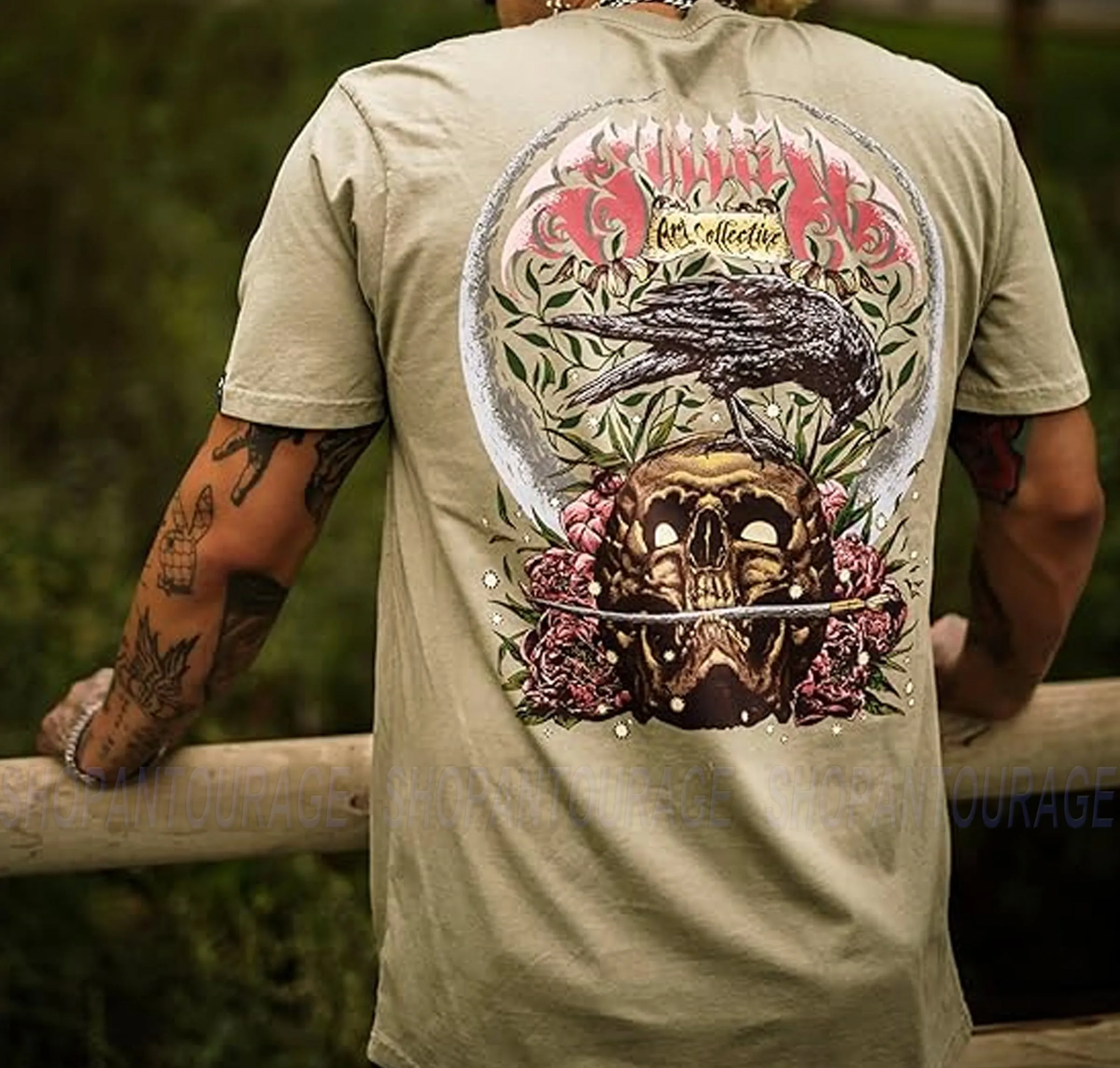 Sullen Art Collective Crow Skull Premium Fit SCM5290 Short Sleeve Men`s T-shirt.