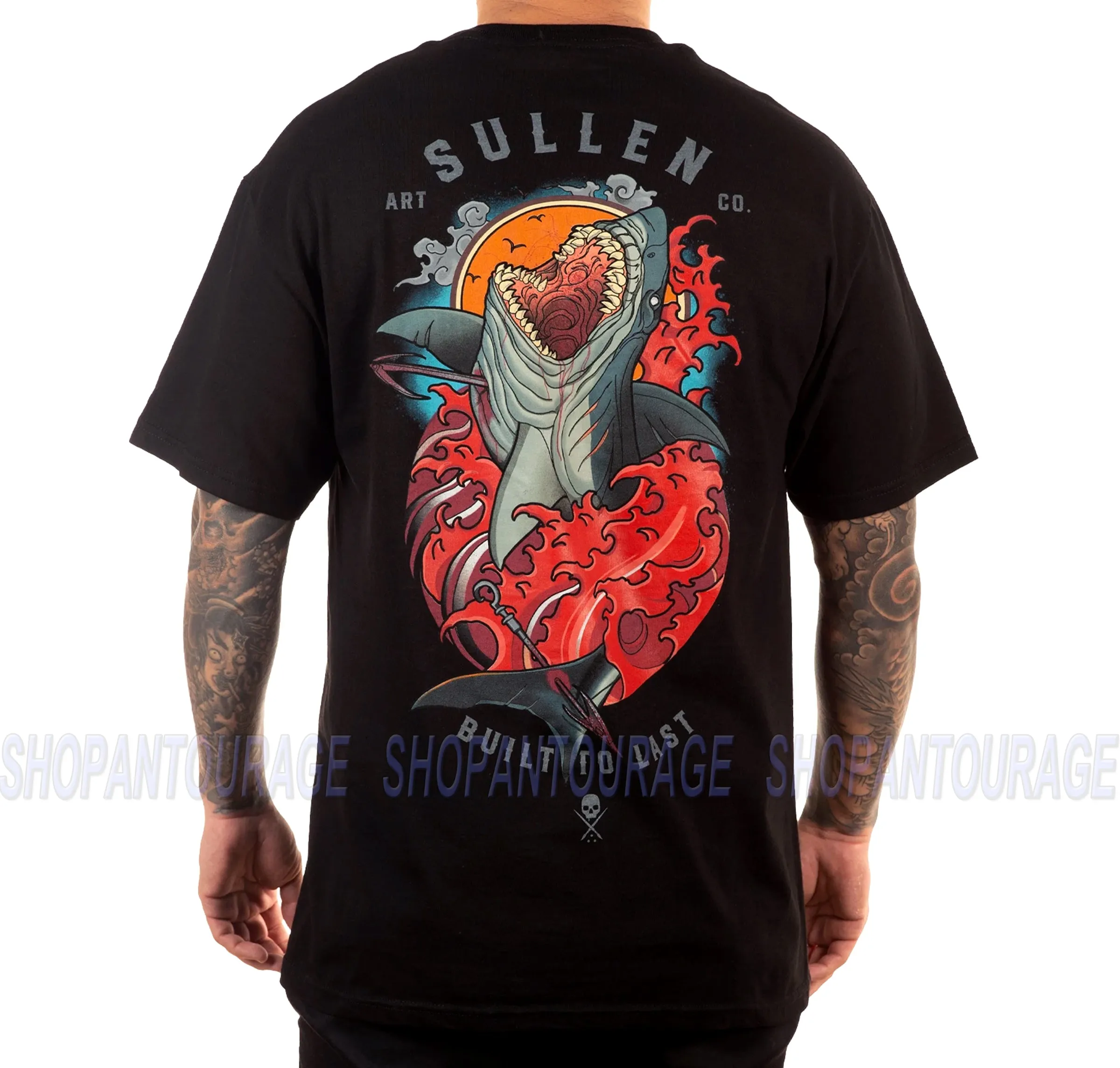 Sullen Blood In The Water Standard Fit SCM4100 Short Sleeve Graphic Tattoo T-shirt For Men - Black
