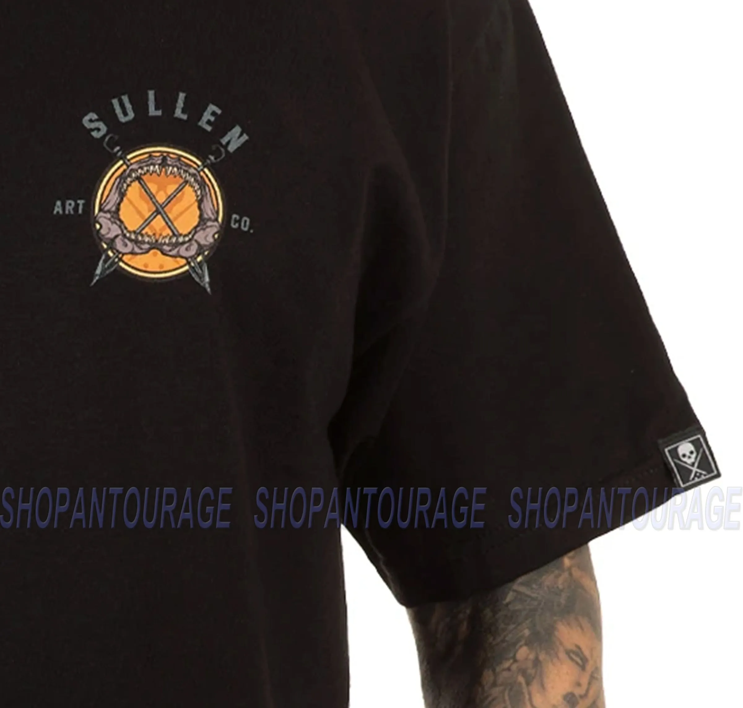 Sullen Blood In The Water Standard Fit SCM4100 Short Sleeve Graphic Tattoo T-shirt For Men - Black