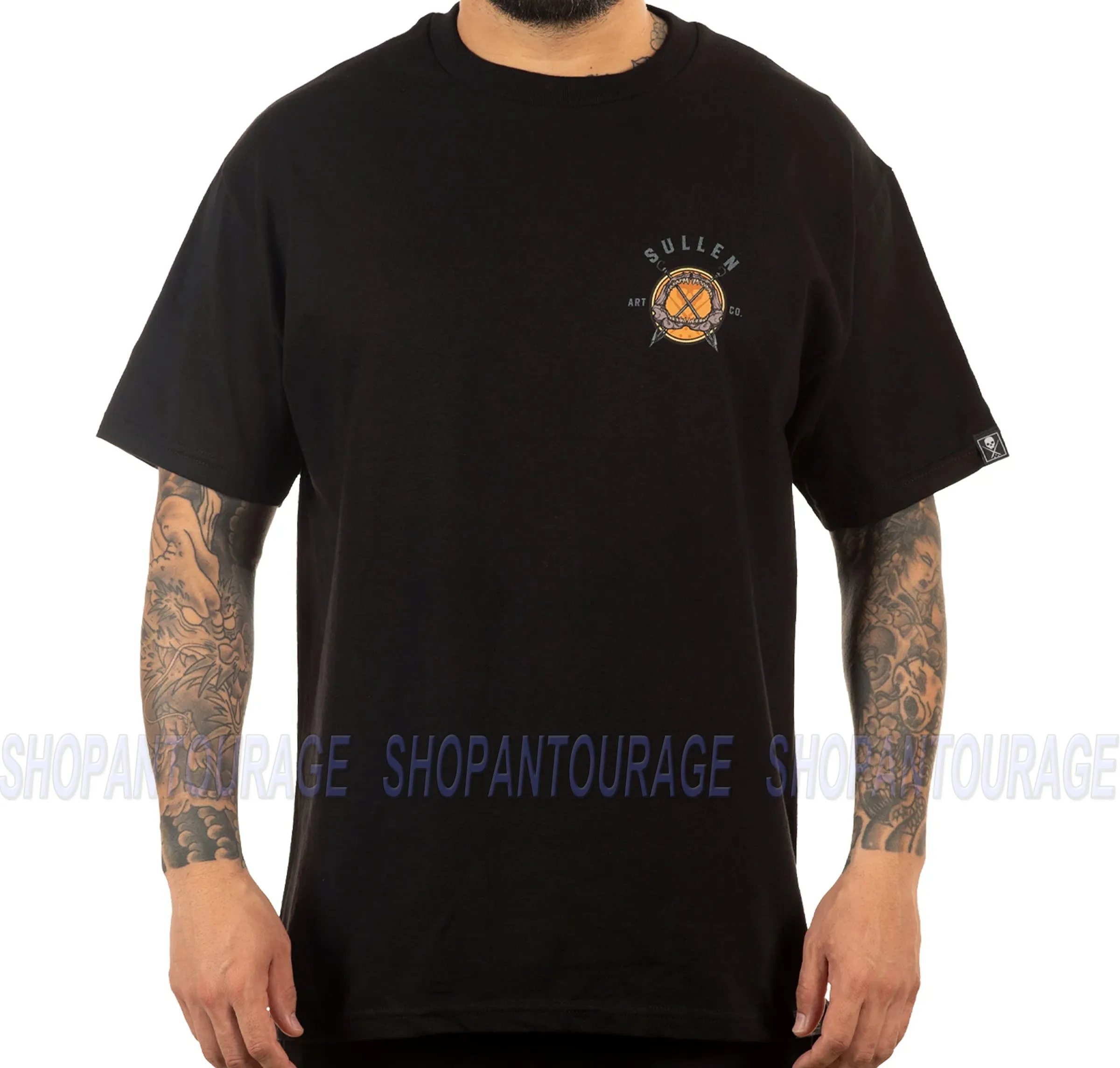 Sullen Blood In The Water Standard Fit SCM4100 Short Sleeve Graphic Tattoo T-shirt For Men - Black