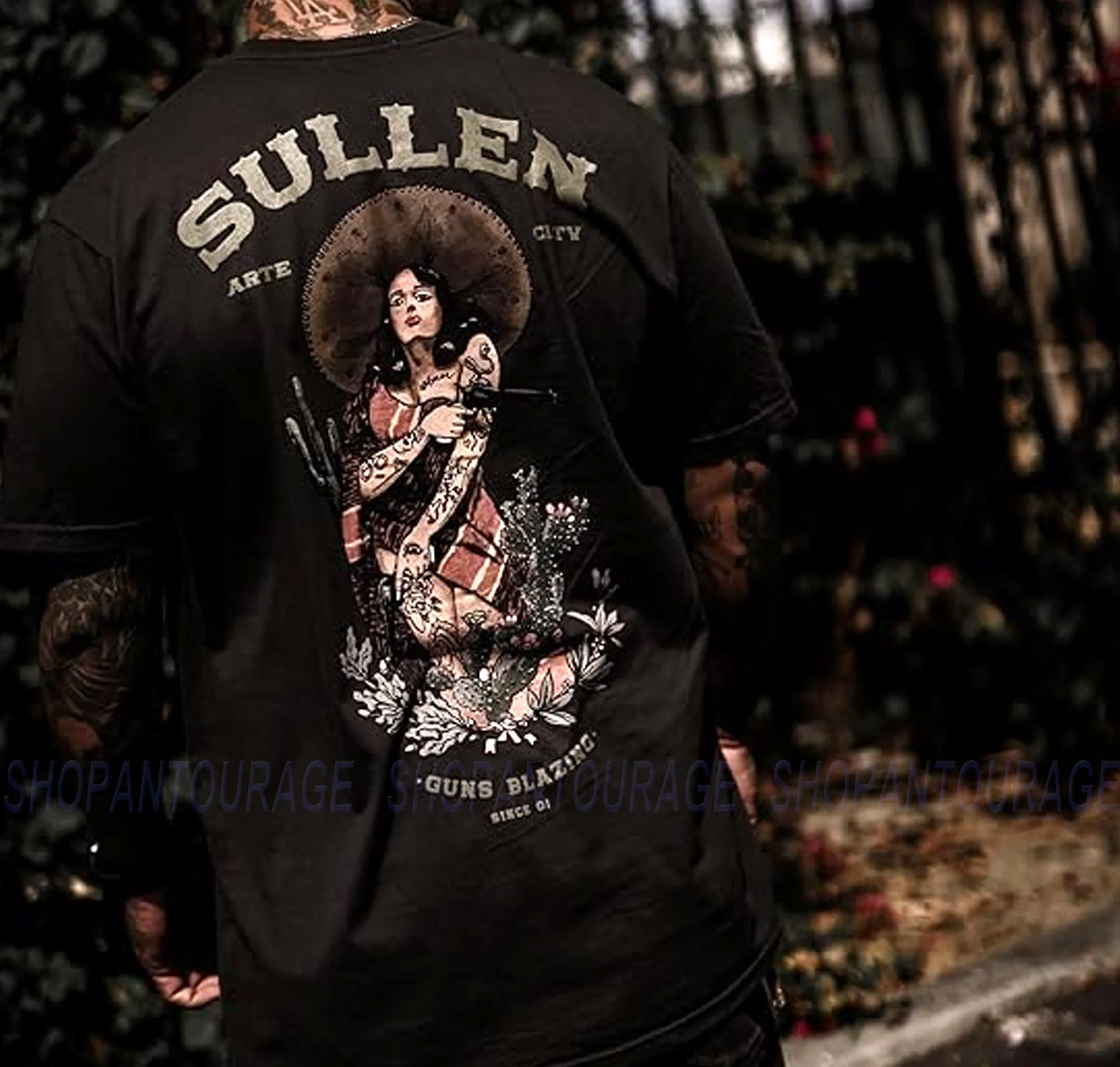 Sullen Guns Blazing Premium Fit SCM6701 Short Sleeve T-shirt For Men | 2 Colors