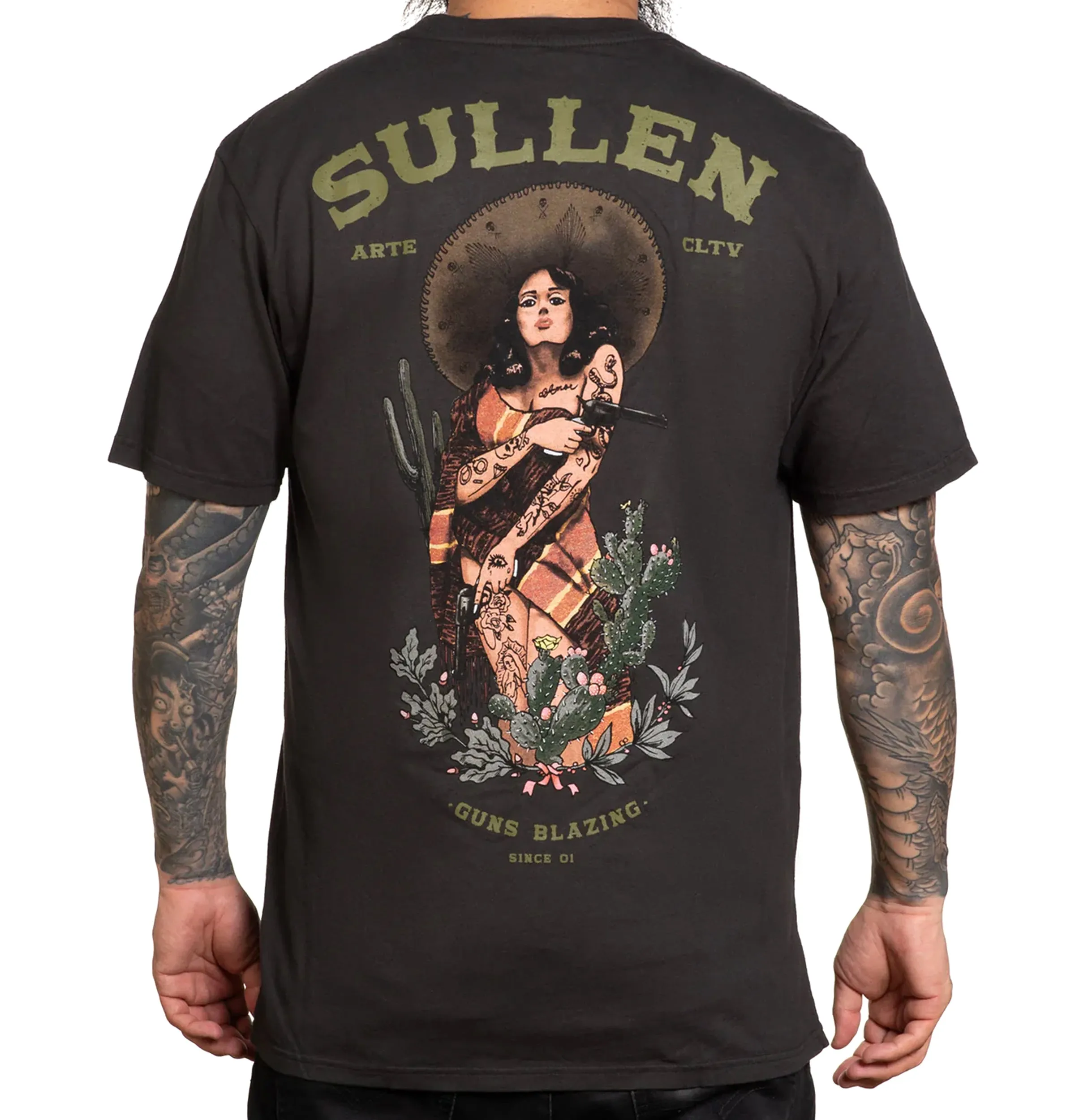 Sullen Guns Blazing Premium Fit SCM6701 Short Sleeve T-shirt For Men | 2 Colors