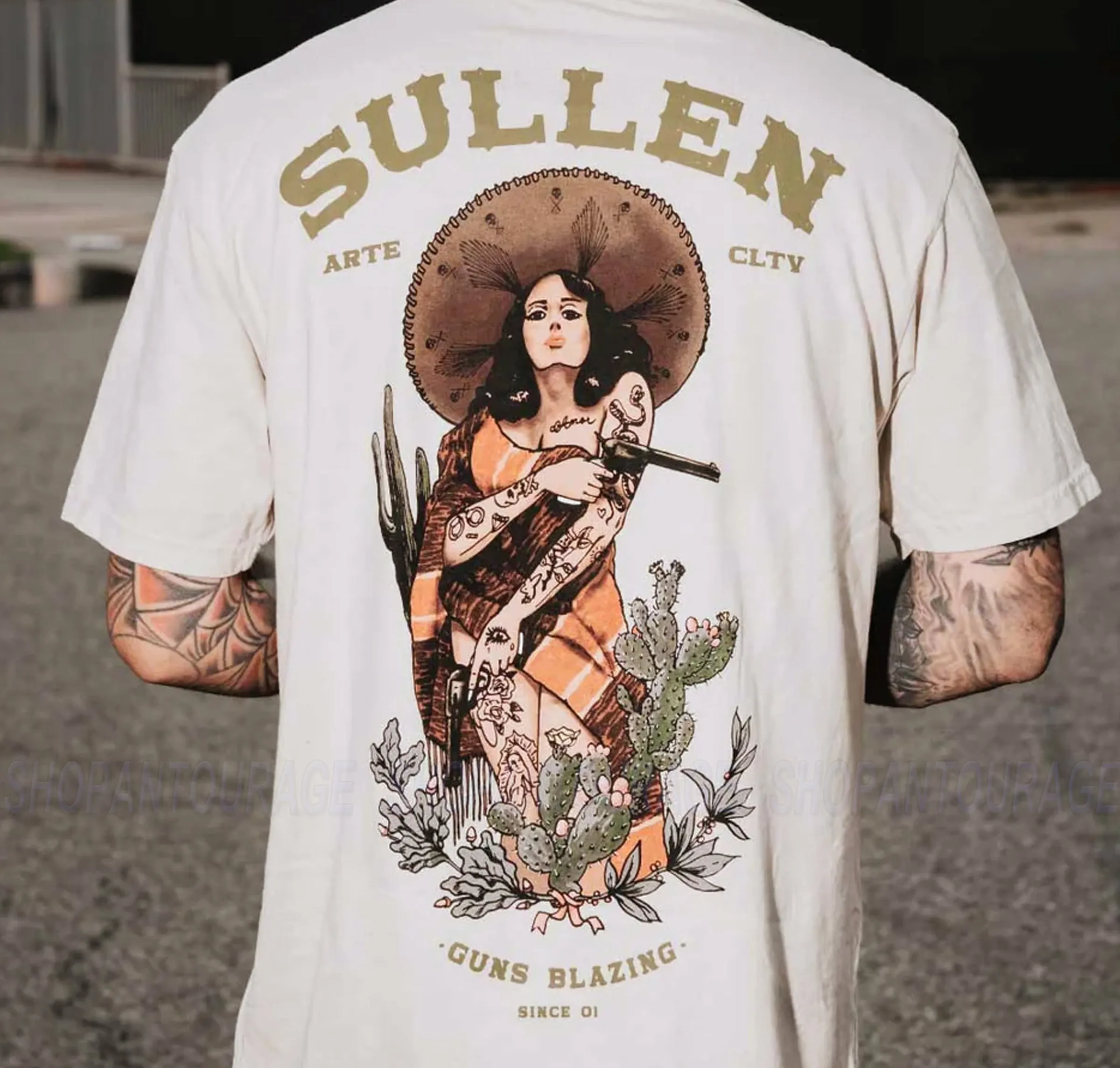 Sullen Guns Blazing Premium Fit SCM6701 Short Sleeve T-shirt For Men | 2 Colors