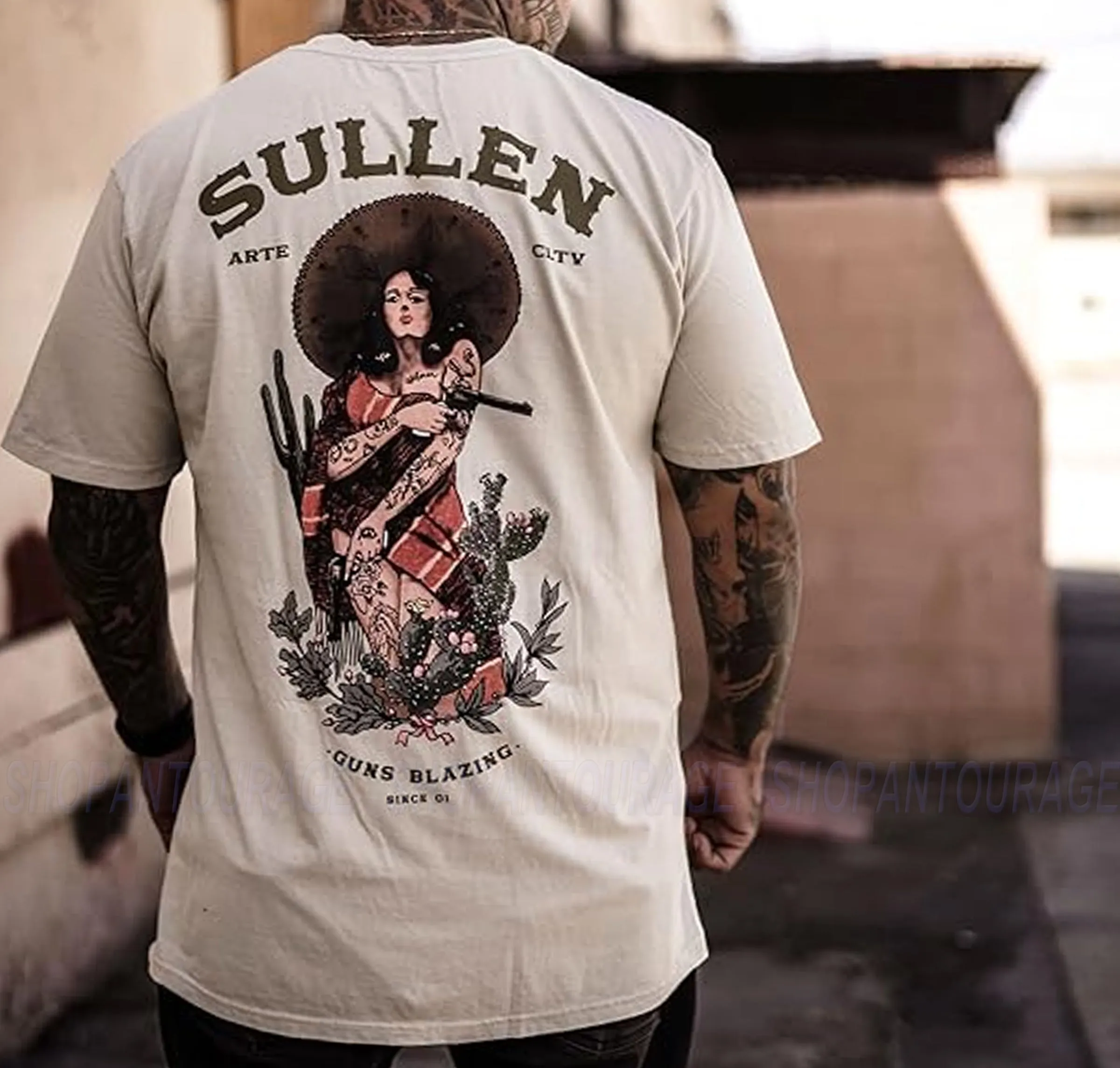 Sullen Guns Blazing Premium Fit SCM6701 Short Sleeve T-shirt For Men | 2 Colors