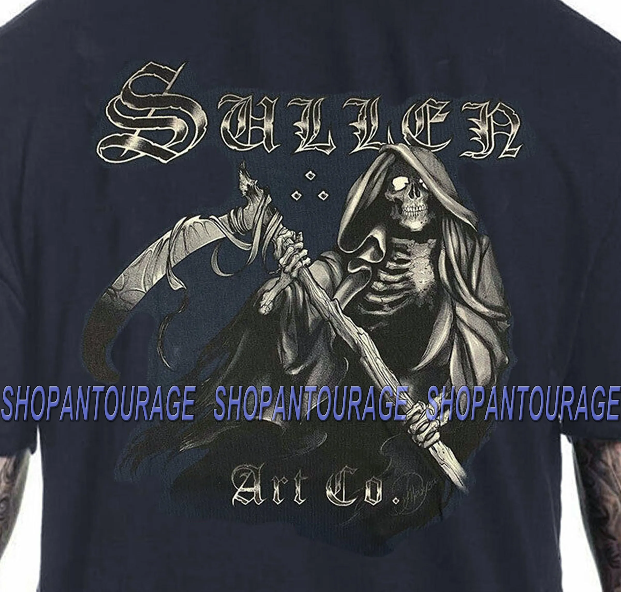 Sullen Marina Reaper SCM3106 Short Sleeve Graphic Tattoo Skull T-shirt For Men