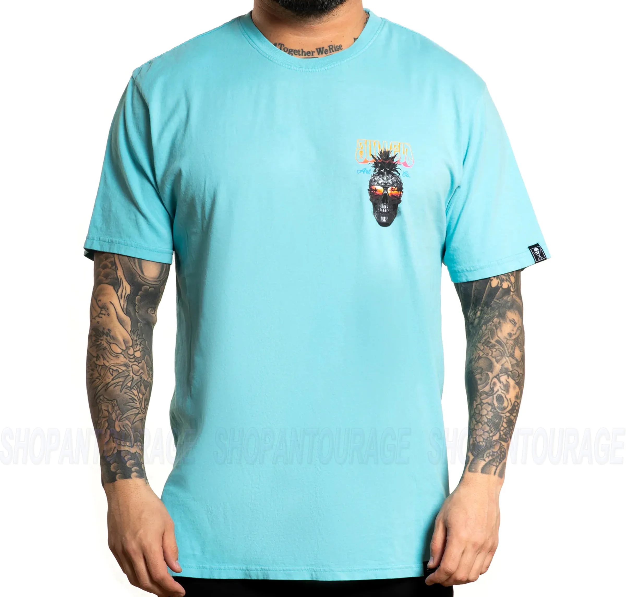 Sullen Pineapple Paradise SCM4340 Premium Short Sleeve Tattoo T-shirt for Men | 2 Colors