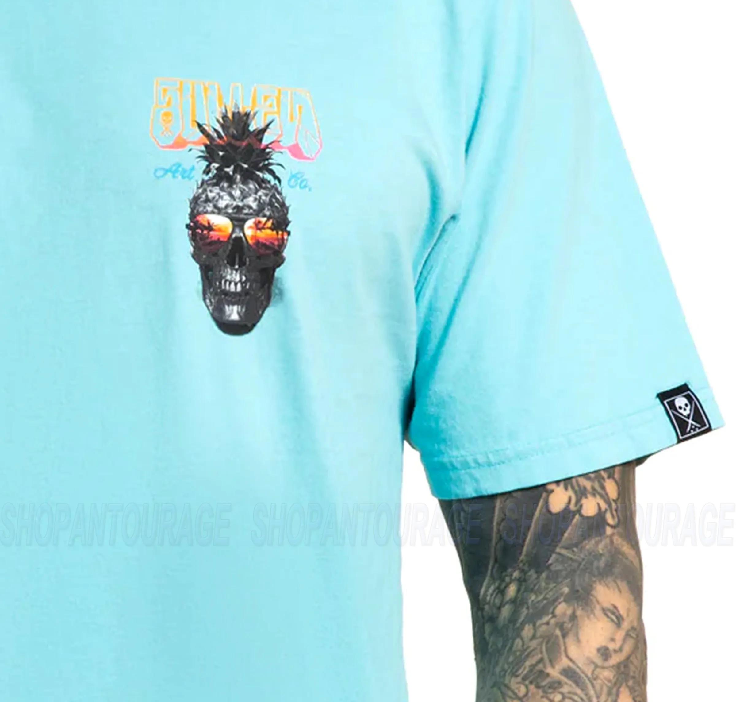 Sullen Pineapple Paradise SCM4340 Premium Short Sleeve Tattoo T-shirt for Men | 2 Colors