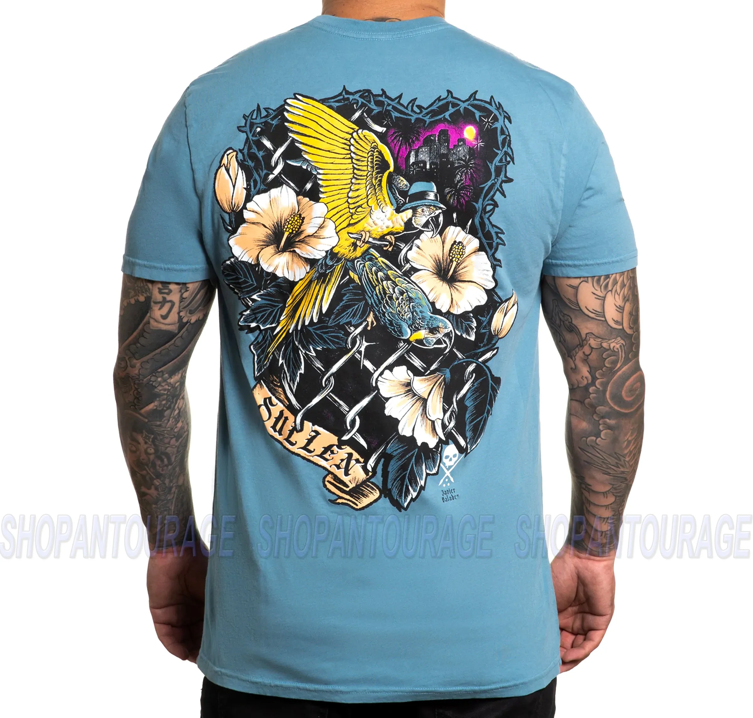 Sullen Still Of The Night SCM4358 Premium Short Sleeve Tattoo T-shirt for Men