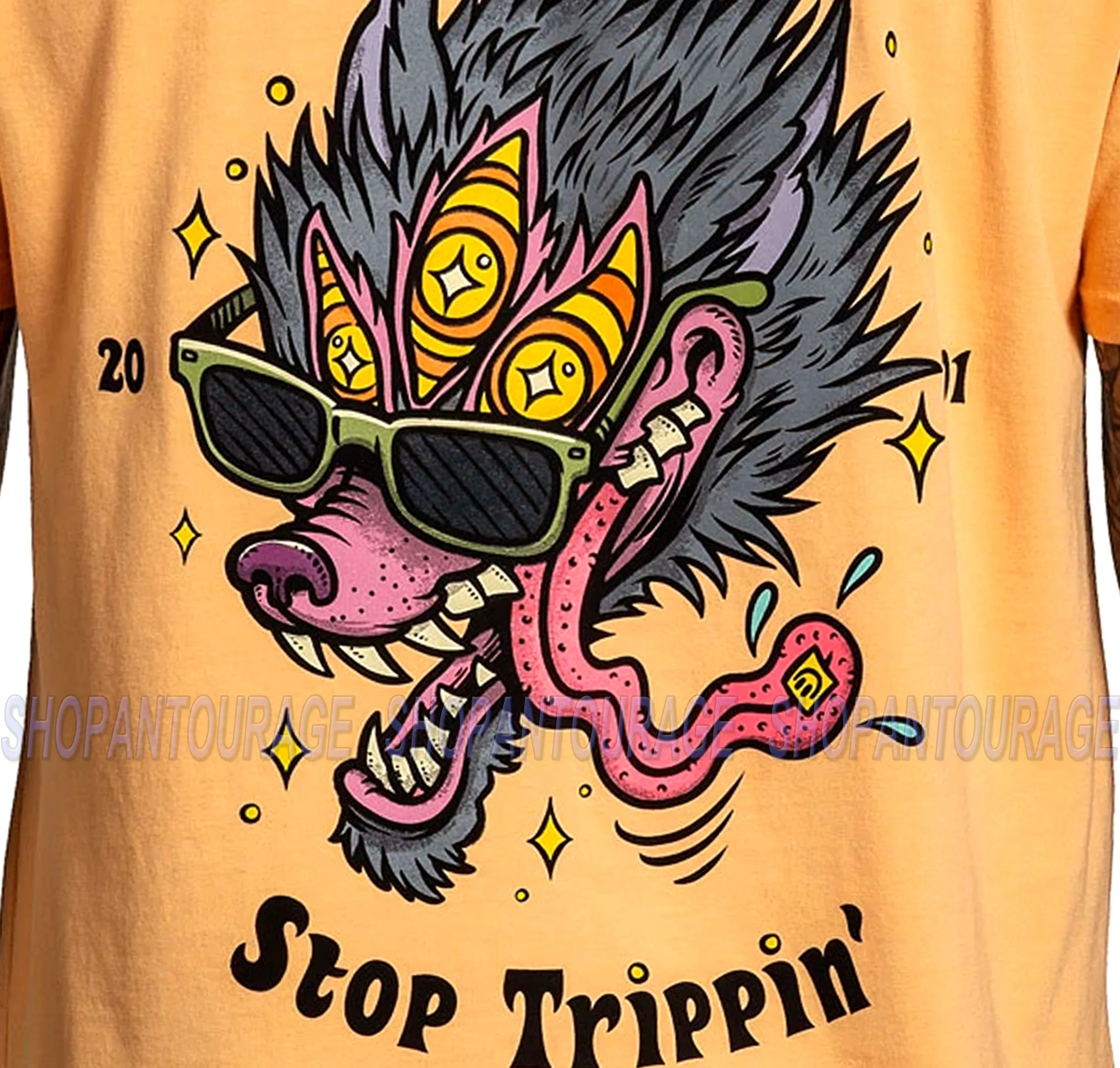Sullen Trippin Peach SCM3243 New Short Sleeve Graphic Tattoo T-shirt For Men