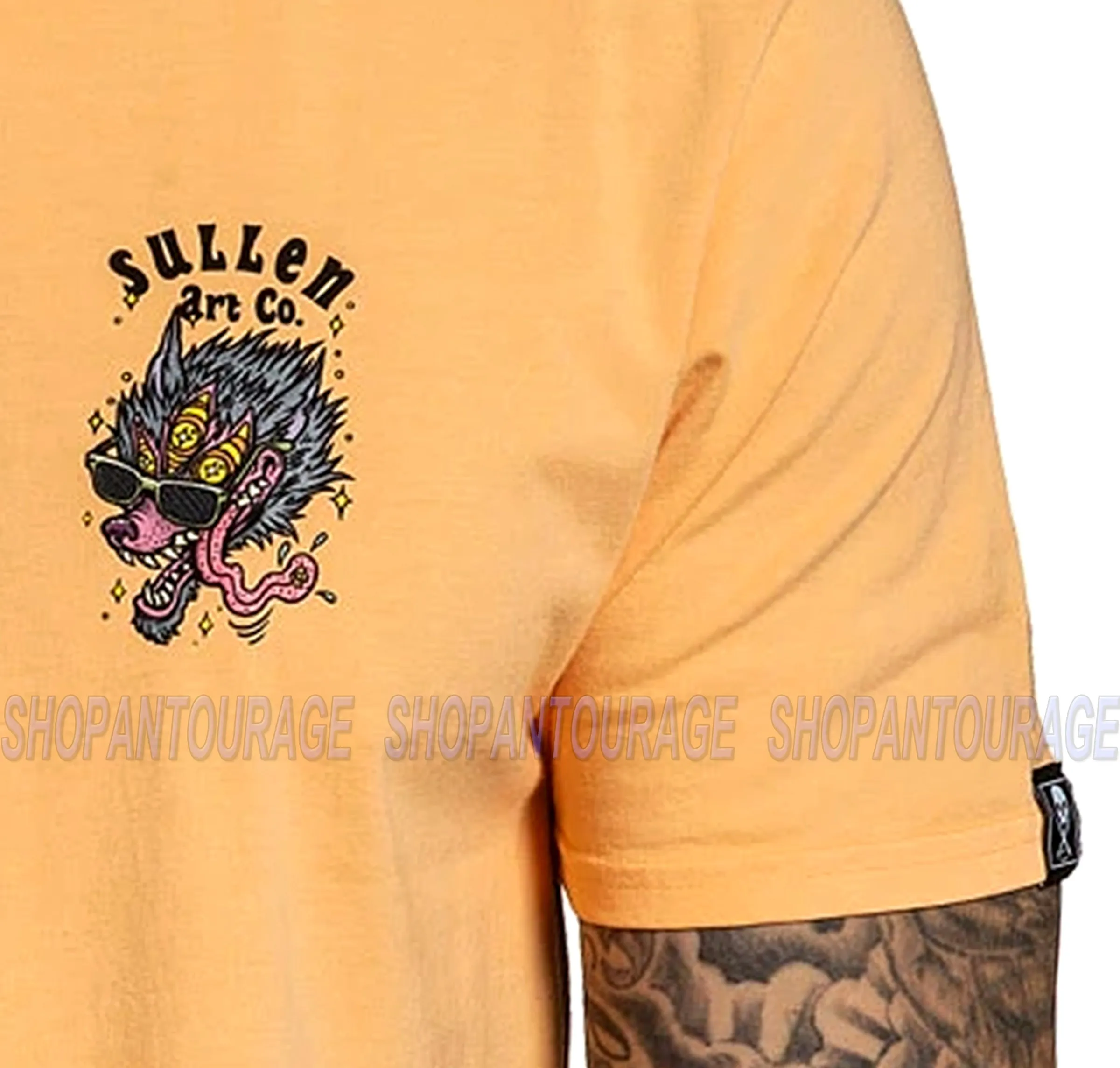 Sullen Trippin Peach SCM3243 New Short Sleeve Graphic Tattoo T-shirt For Men