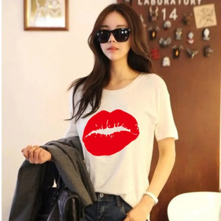 Summer White T-Shirt Slim Look Student Casual Matching Fitting Tops Short Sleeve Women T-Shirt