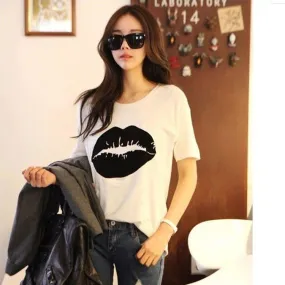 Summer White T-Shirt Slim Look Student Casual Matching Fitting Tops Short Sleeve Women T-Shirt