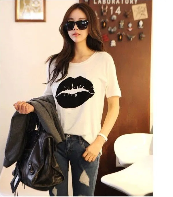 Summer White T-Shirt Slim Look Student Casual Matching Fitting Tops Short Sleeve Women T-Shirt