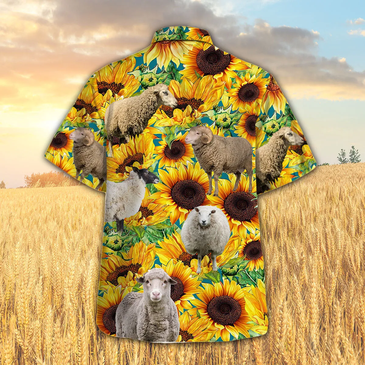 Sunflower Sheep Hawaiian Shirt