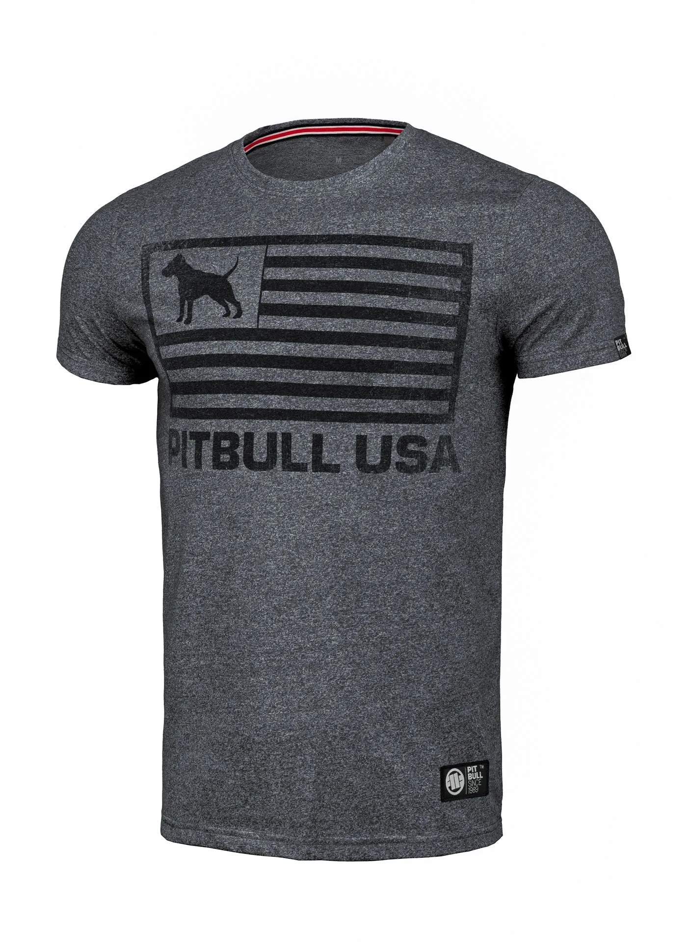 T-Shirt Custom Fit Pitbull USA - Gray