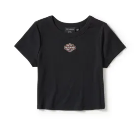 TEE-KNIT,CROPPED,BLACK