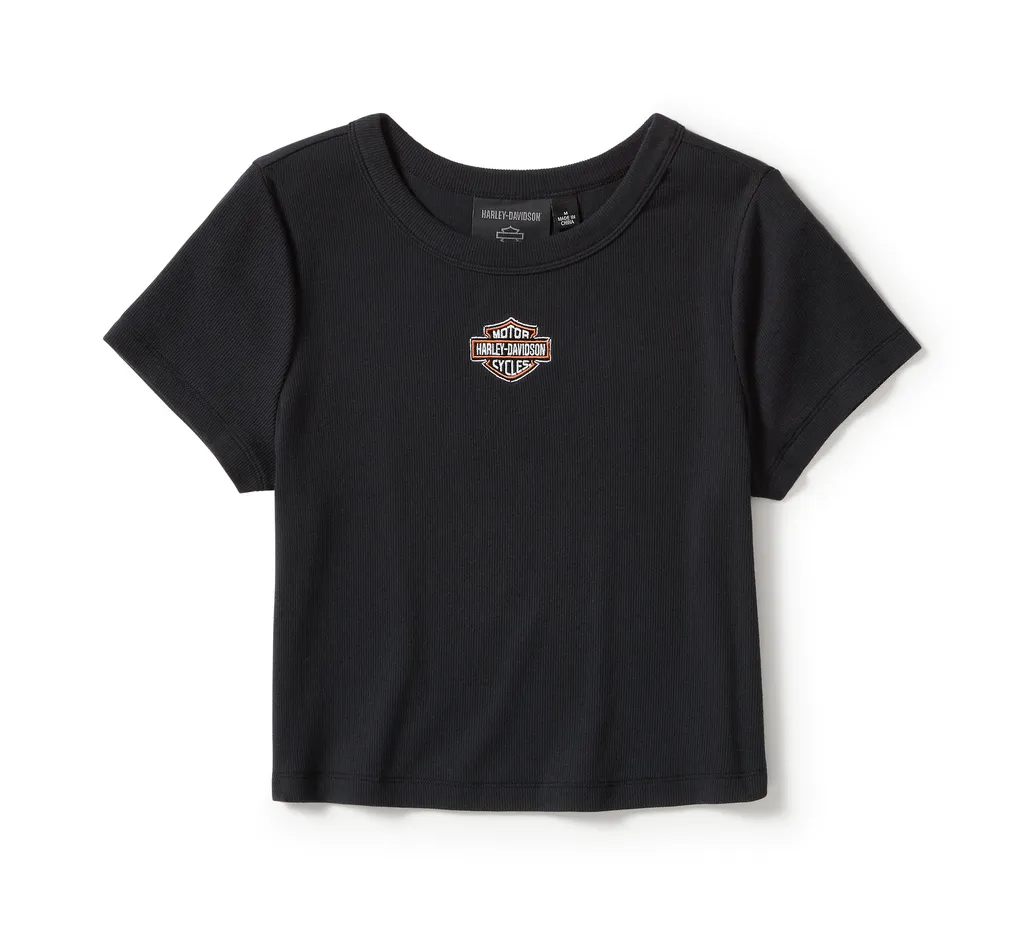 TEE-KNIT,CROPPED,BLACK