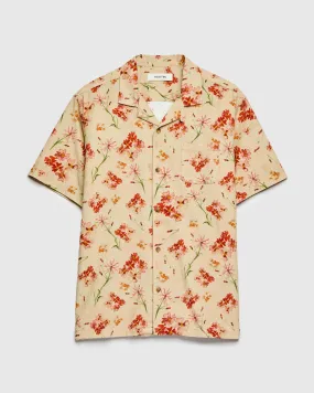 Textured Crammond Shirt in Ecru Floral Print