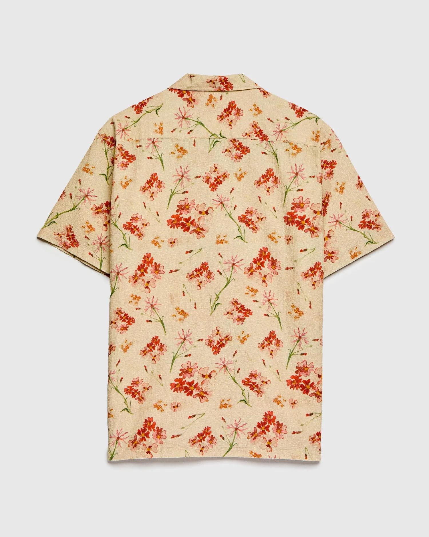 Textured Crammond Shirt in Ecru Floral Print