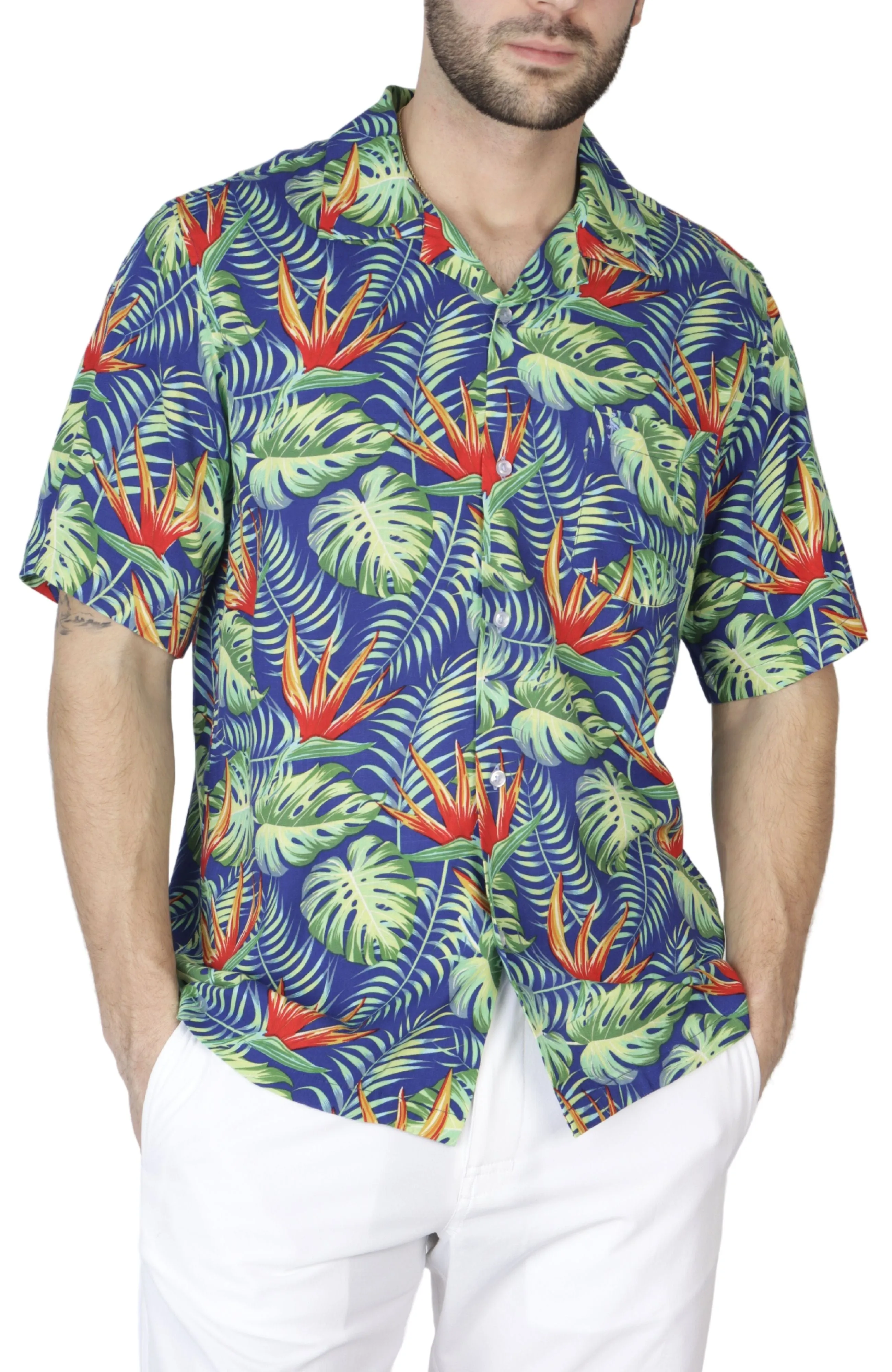 Tropical Floral Short Sleeve Camp Shirt