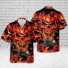 Us Army Boeing AH-64 Apache skull Hawaiian Shirt