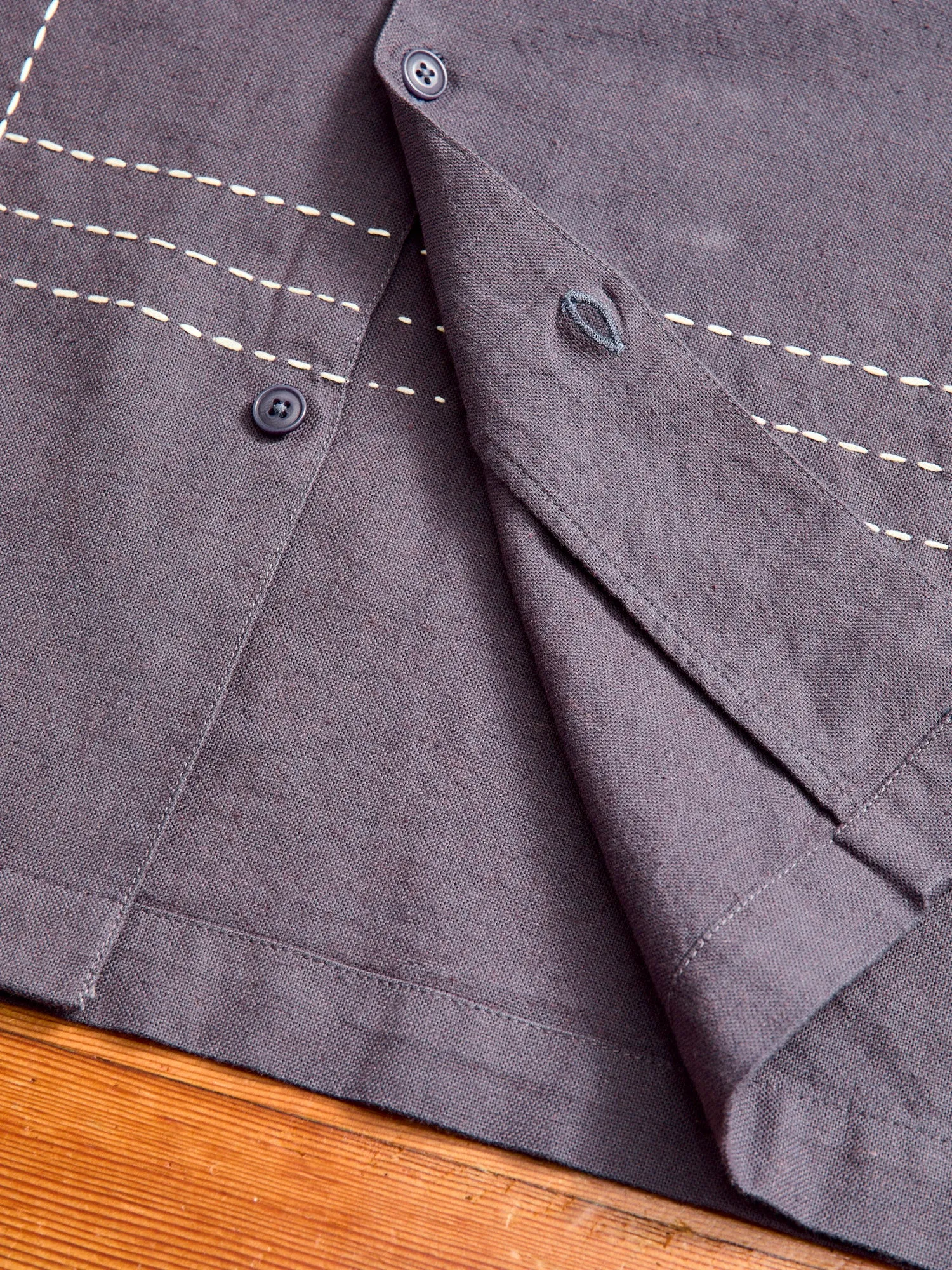 Vacation Shirt in Plum Handstitch