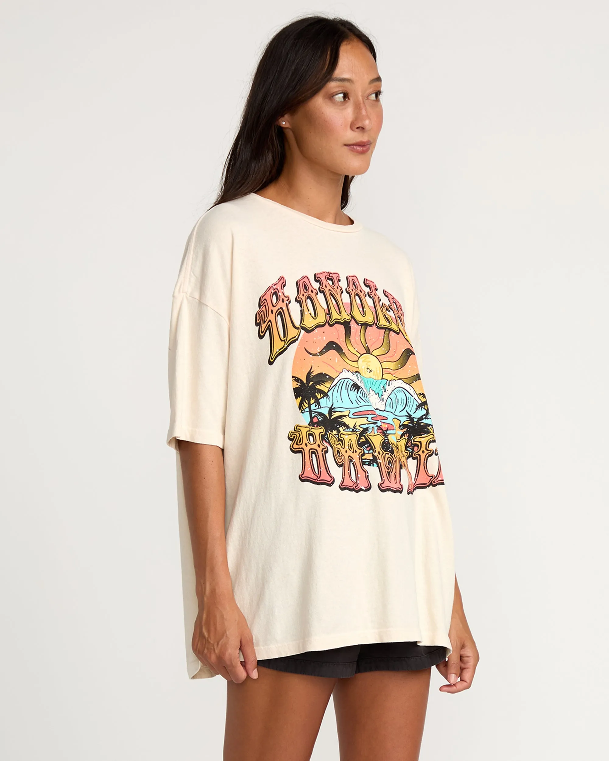 Womens Island Tour Short Sleeve Tee - Coconut Milk