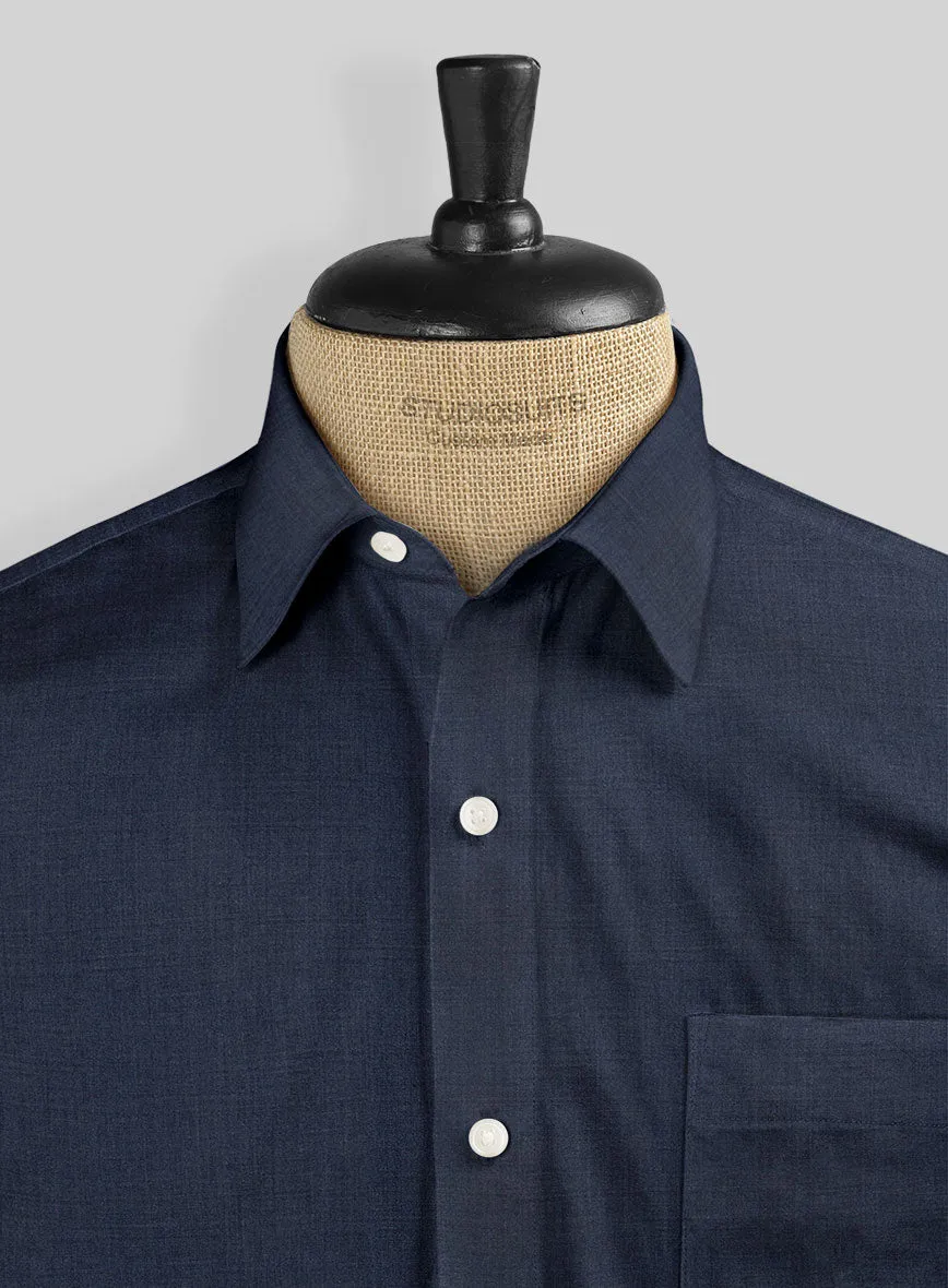 Worsted Blue Wool Shirt