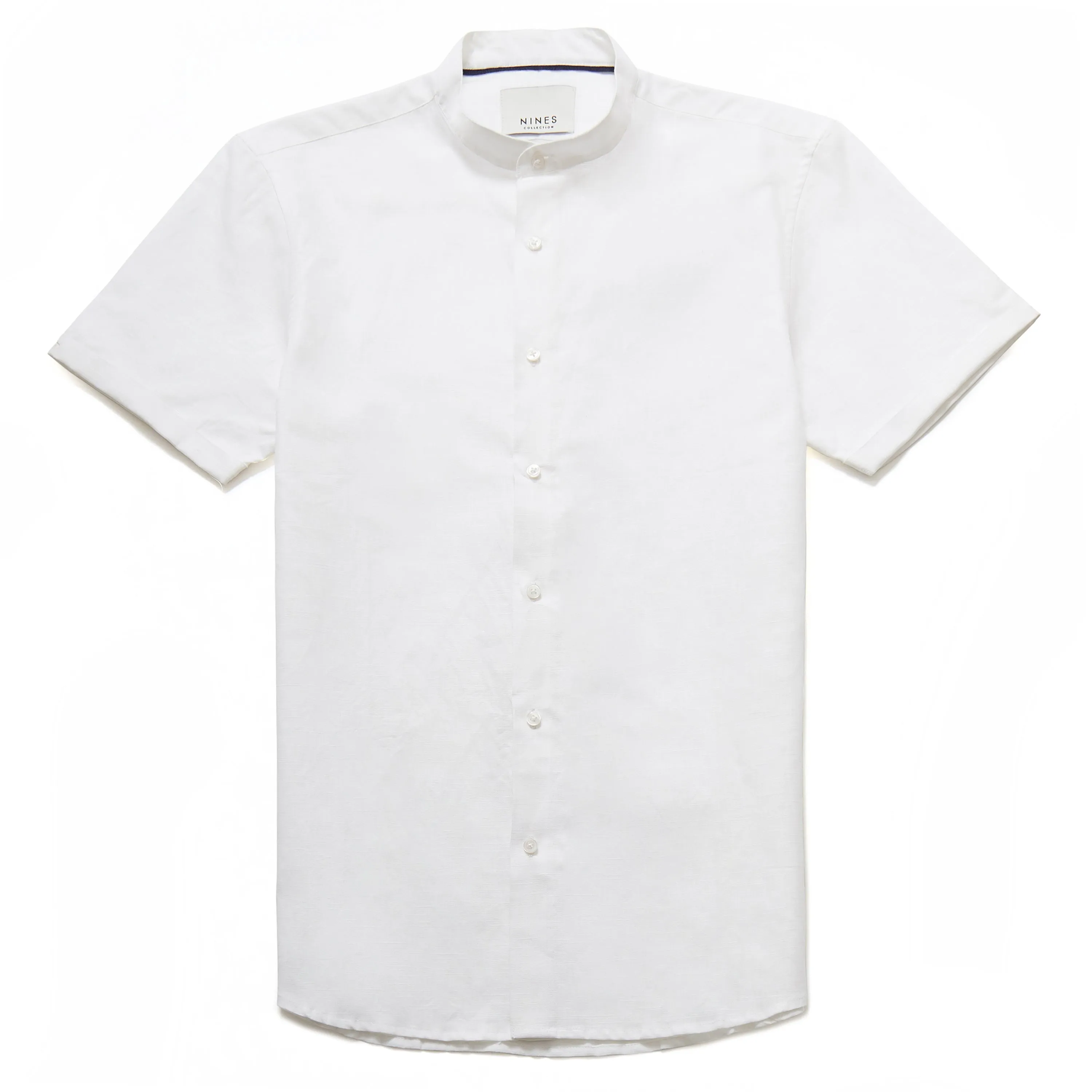 Zagato Linen Blend Grandad Collar Shirt