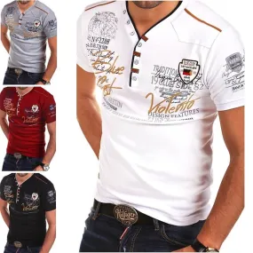 Zogaa Brand 2020 Summer Mens Shirt Short Sleeve Fashion V-neck Cotton Shirts Tops Casual Slim Fit Print Shirts for Men Clothing